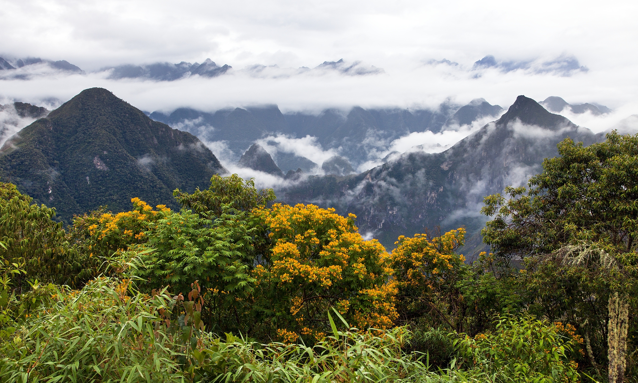 machu picchu inca town seen from start of salkantay trek