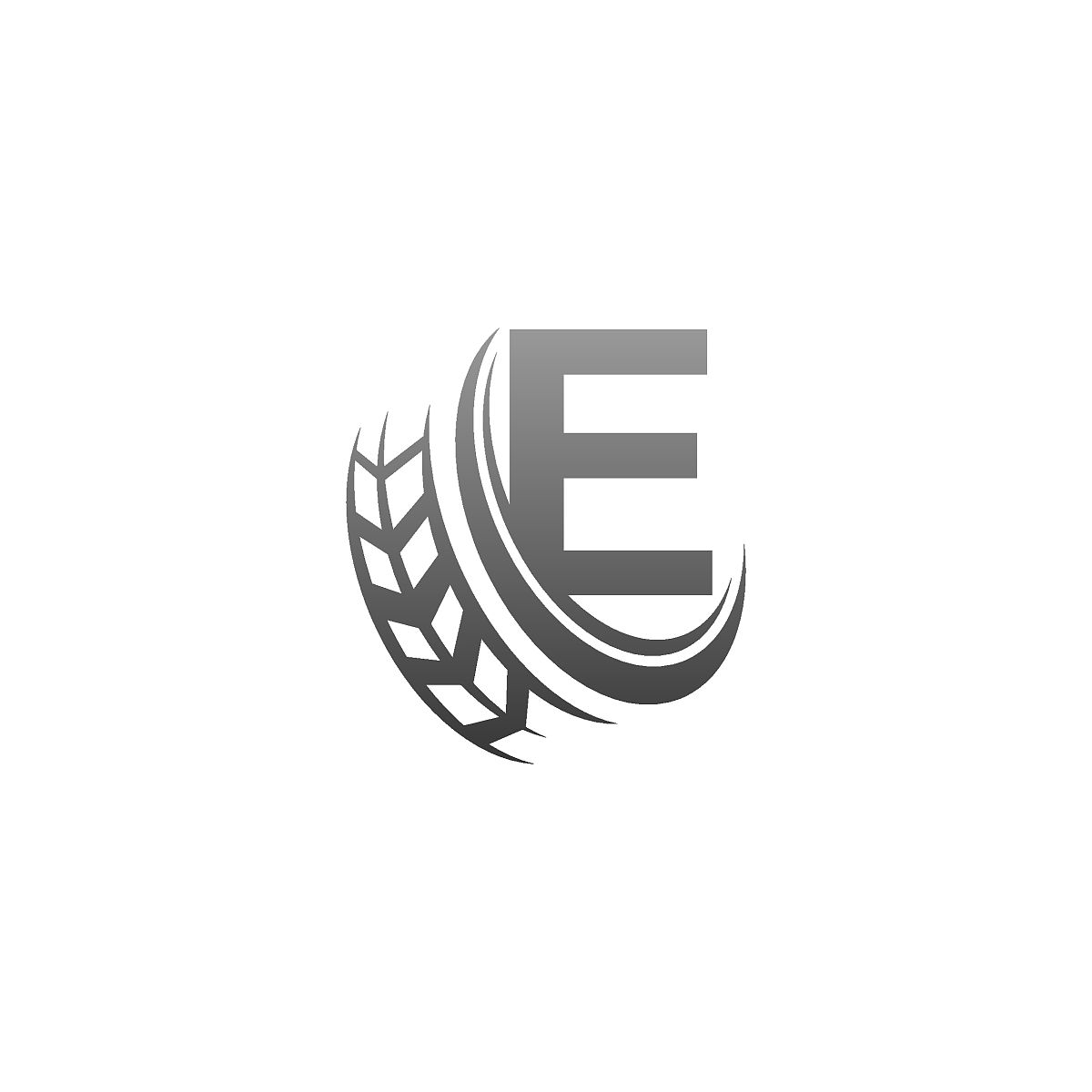 字母e与拖轮图标设计模板插图