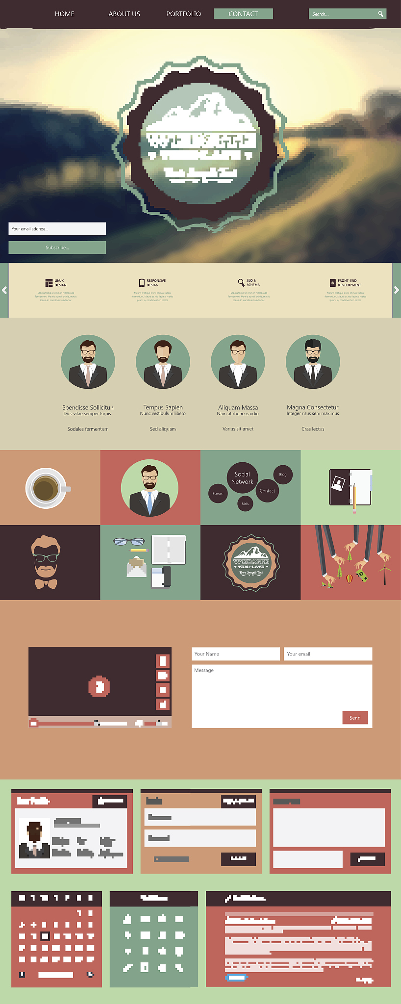 one page website template design