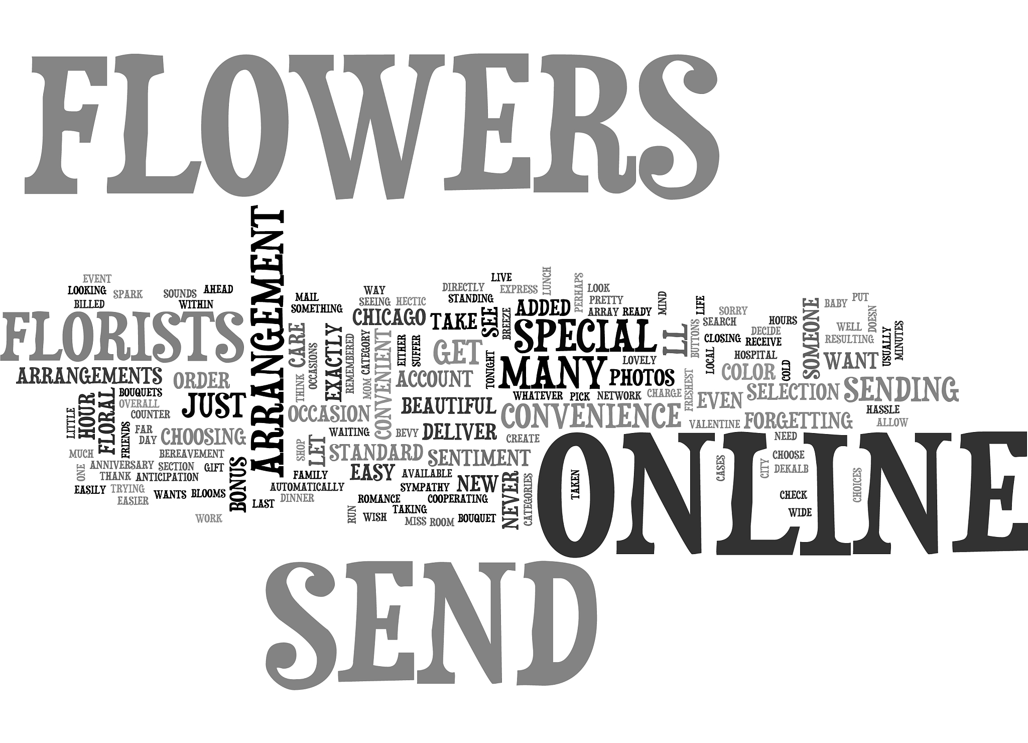 why not send flowers online text word cloud