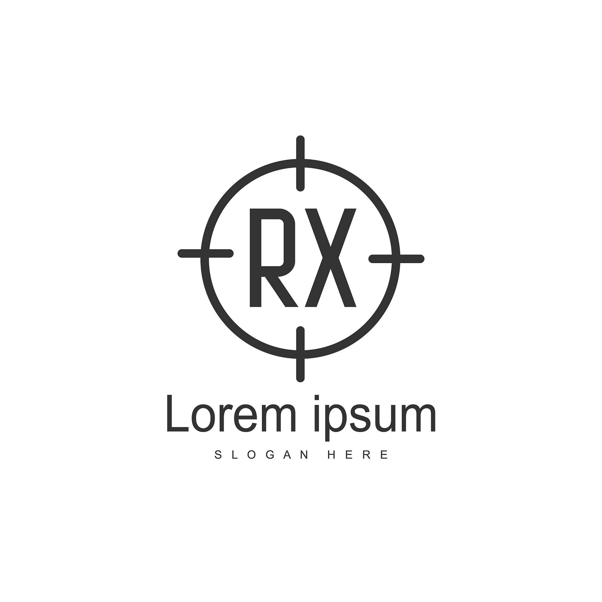 initial rx logo template minimalist letter logo