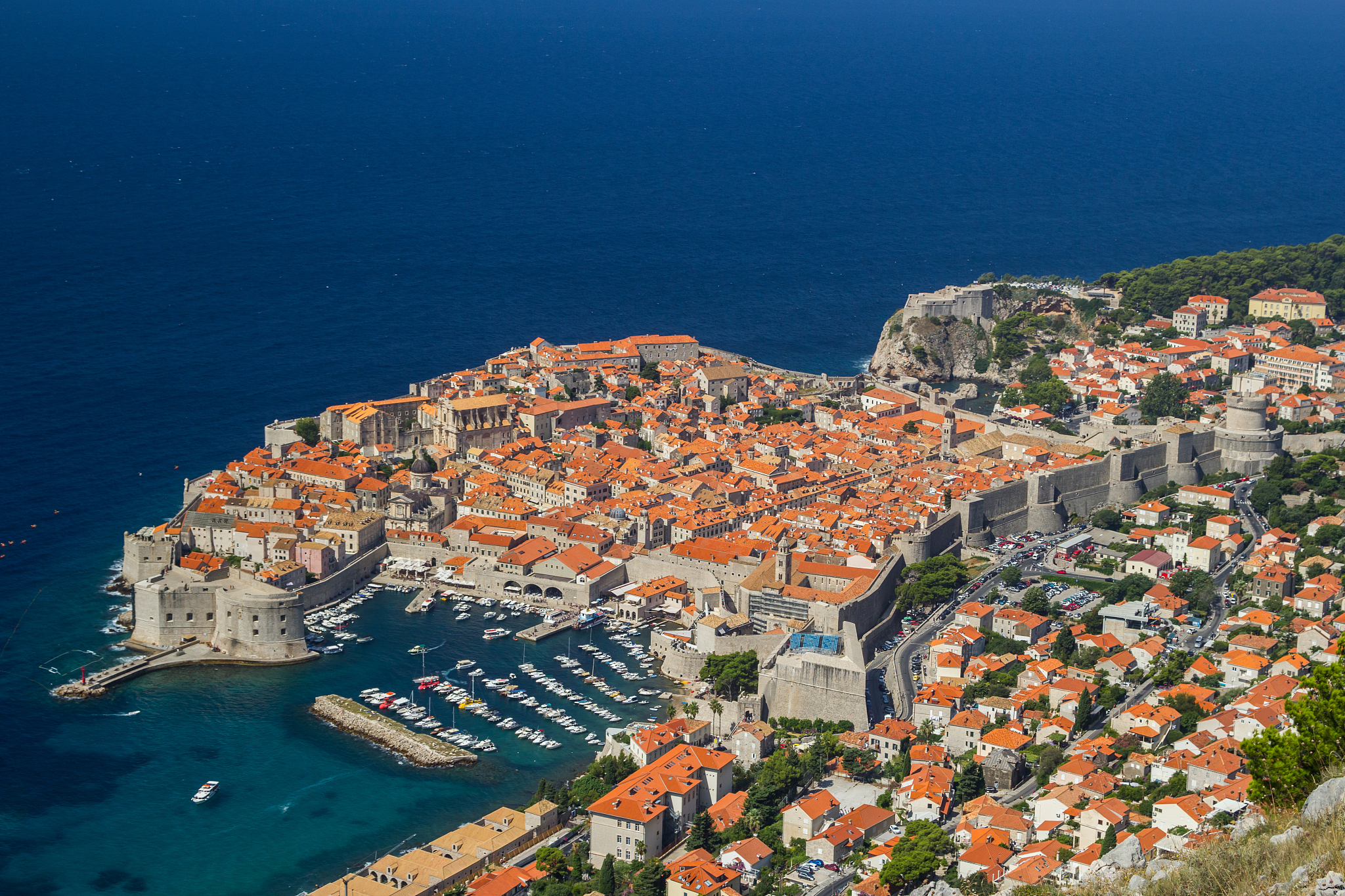 overview to the old town of dubrovnik, croatia.