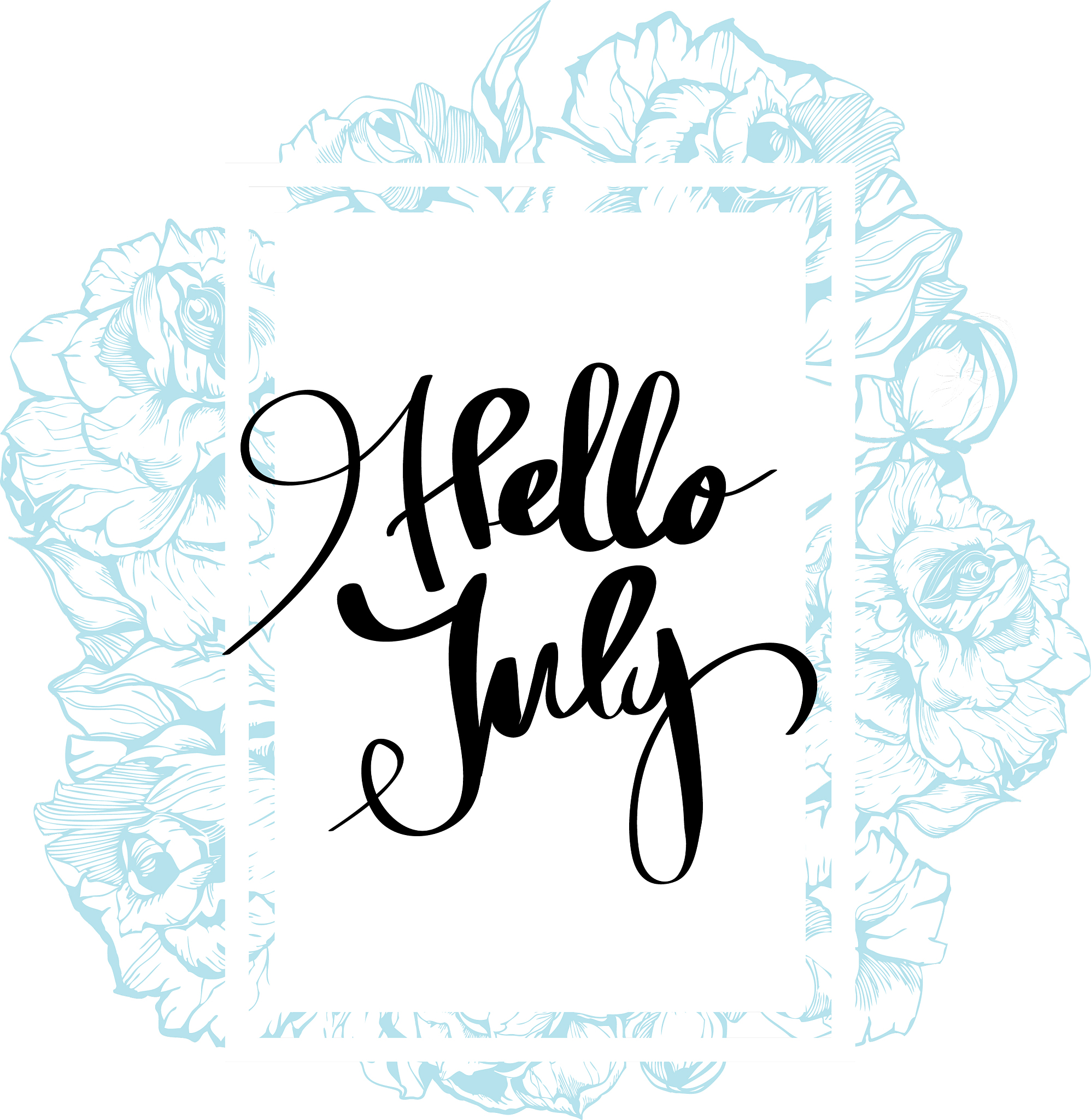 hello july calligraphy for design