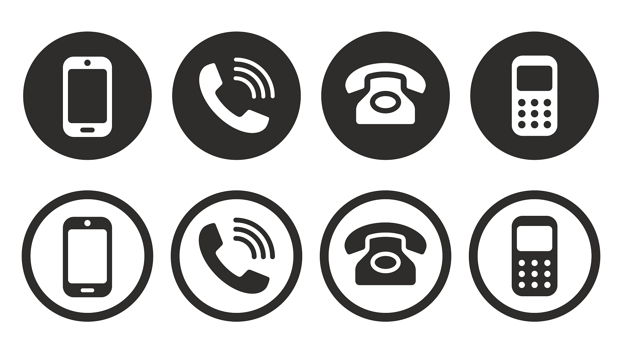 phone icon collection. call sign. vector