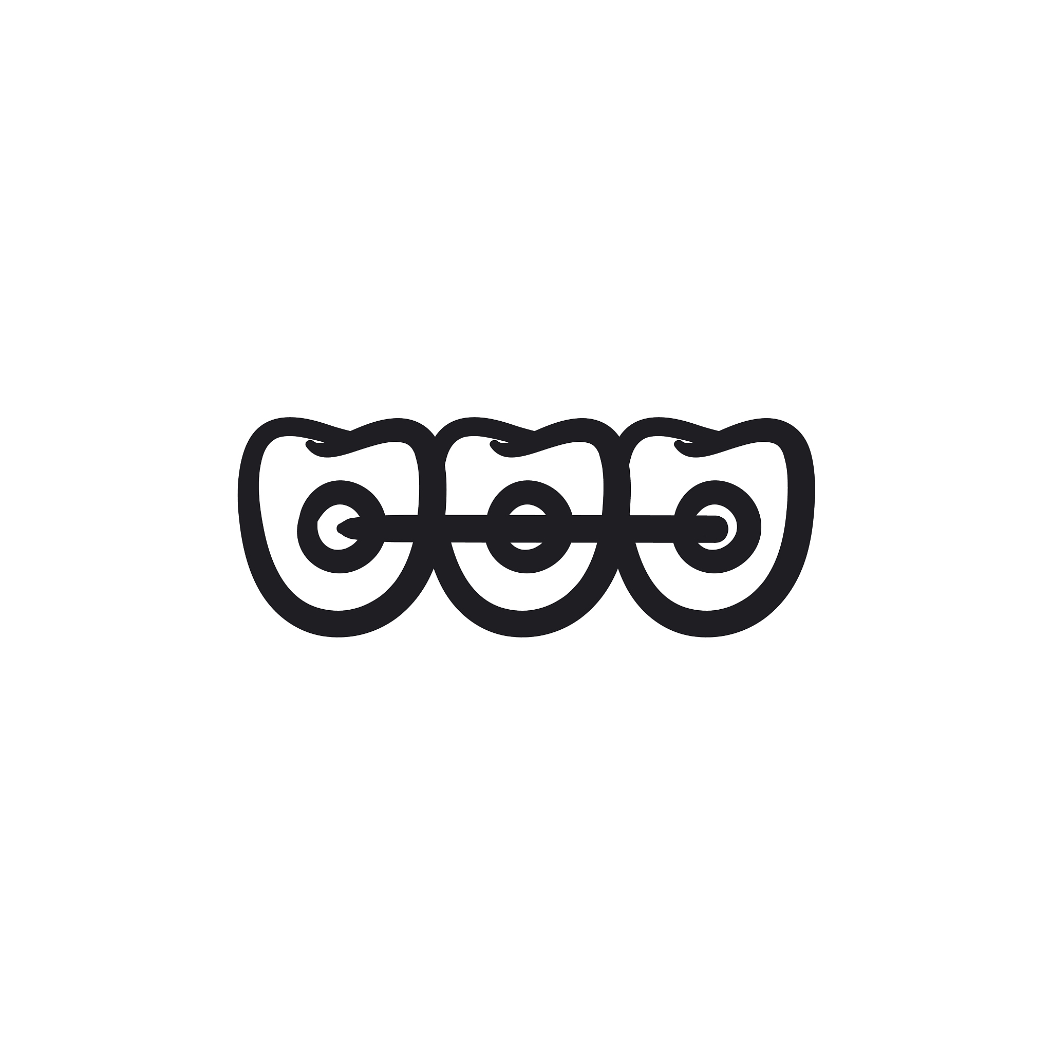 orthodontic braces sketch icon