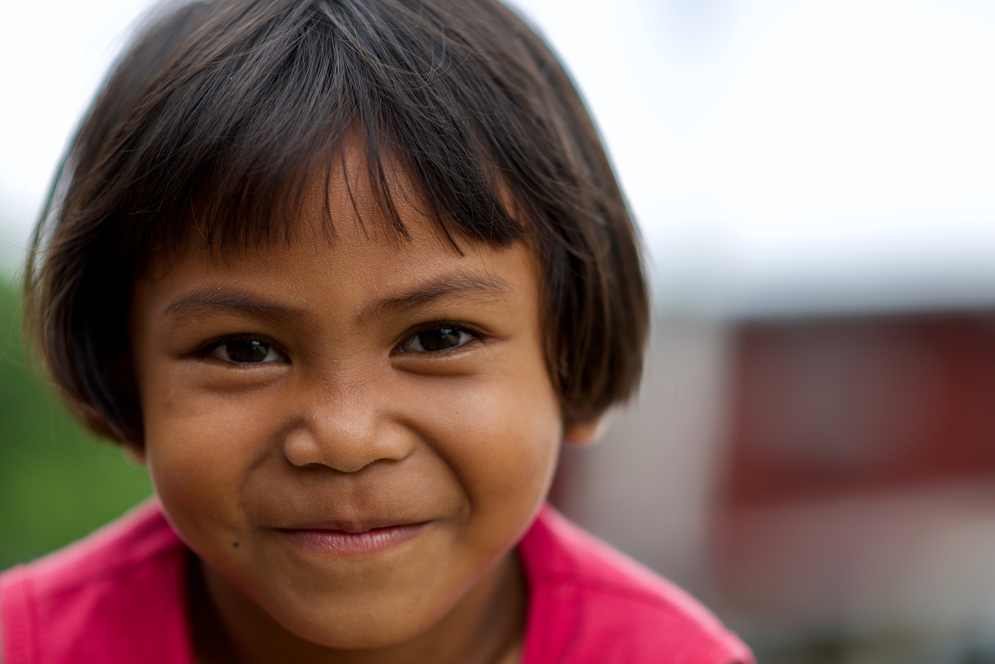 close-up portrait of smiling girl
