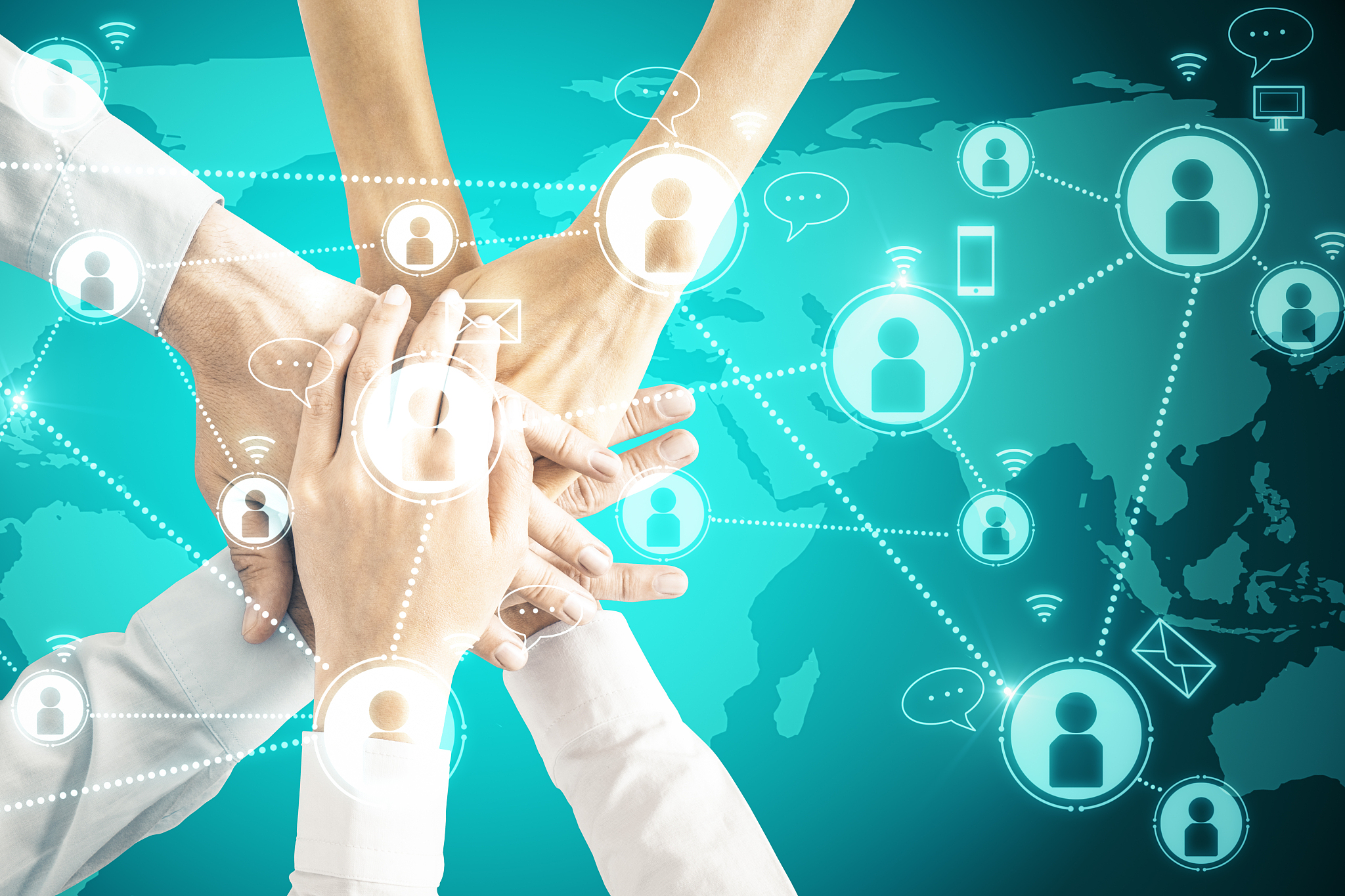 social network and teamwork concept
