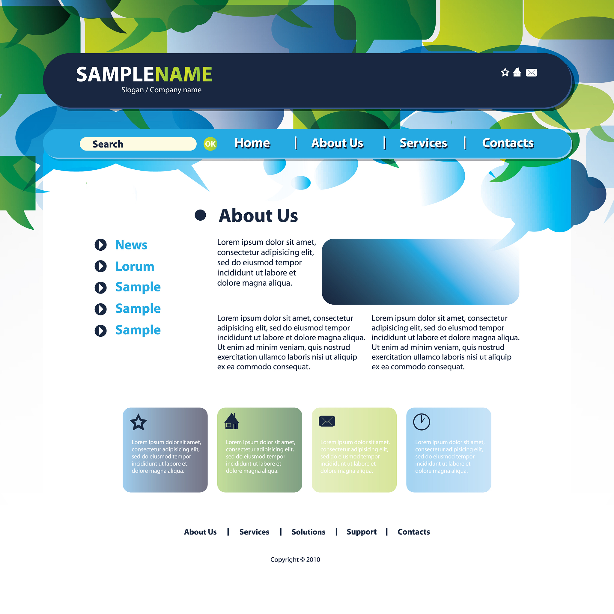 one page website template