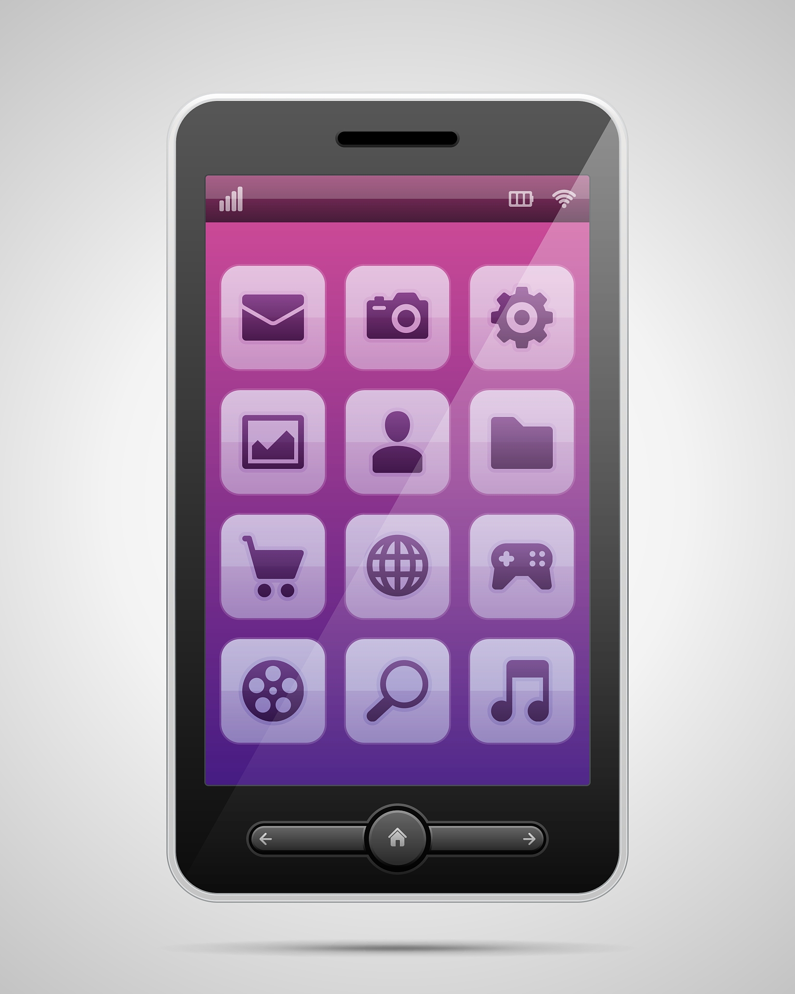 mobile phone and icons