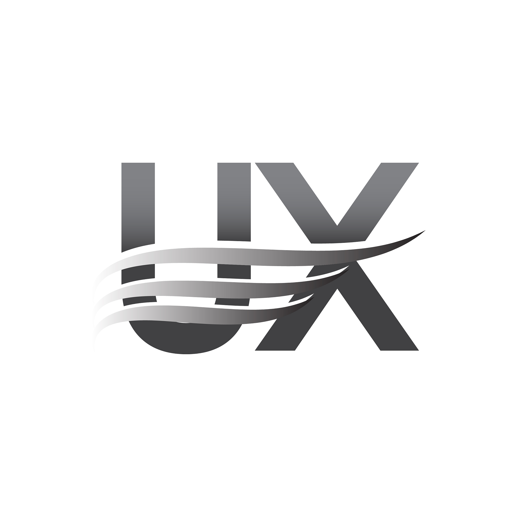initial letter, grey color vector logotype