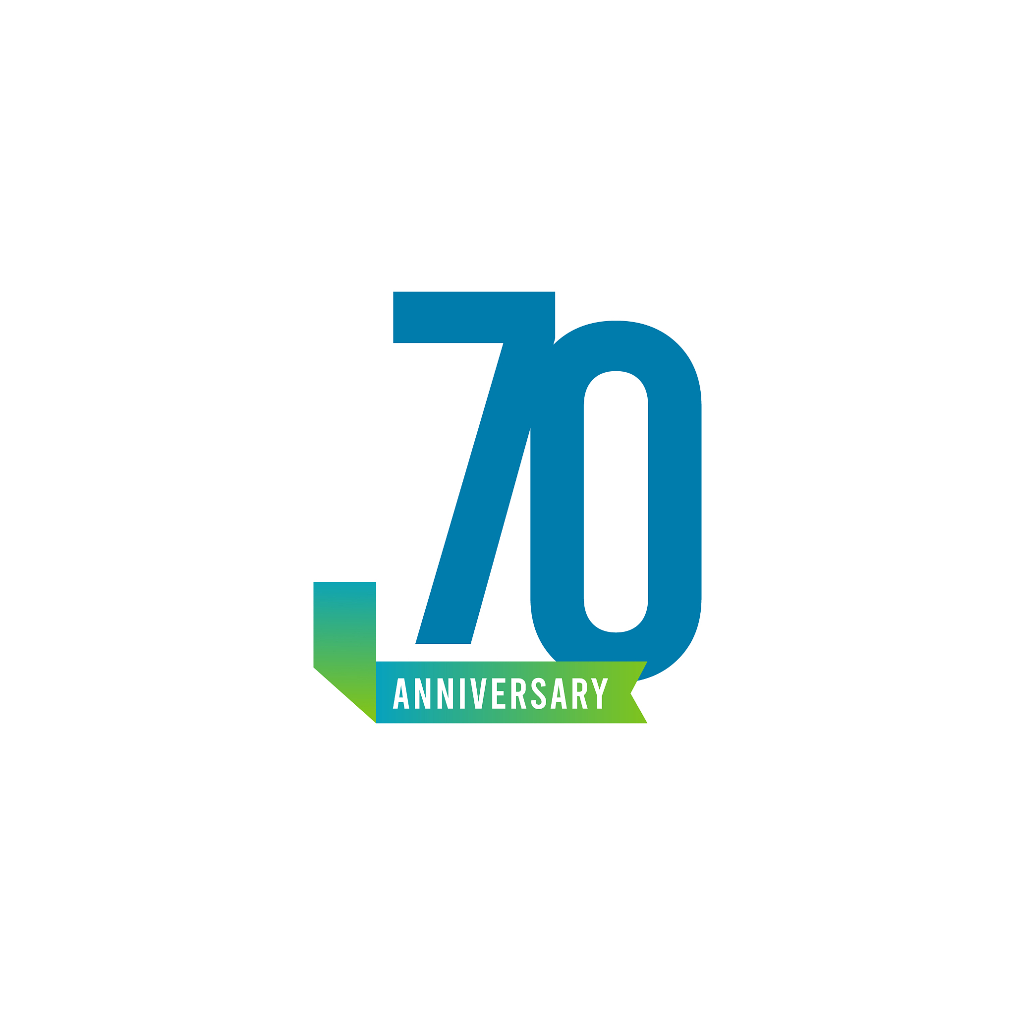70 year anniversary logo template design