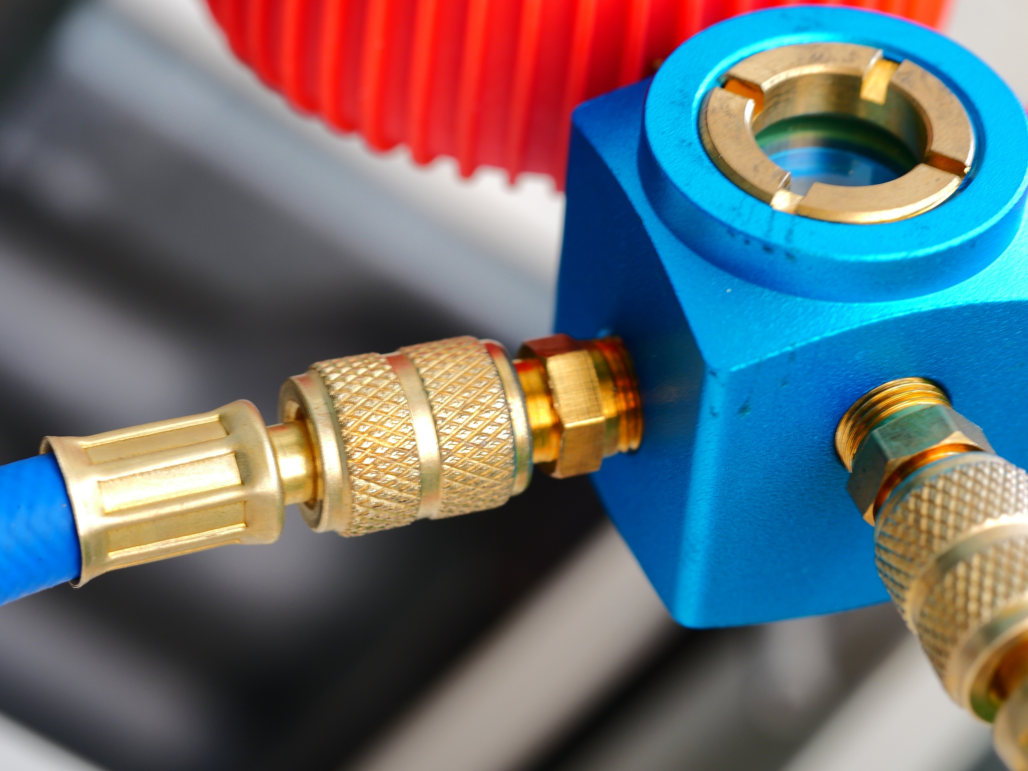 air conditioning repair, repairman on the floor fixing