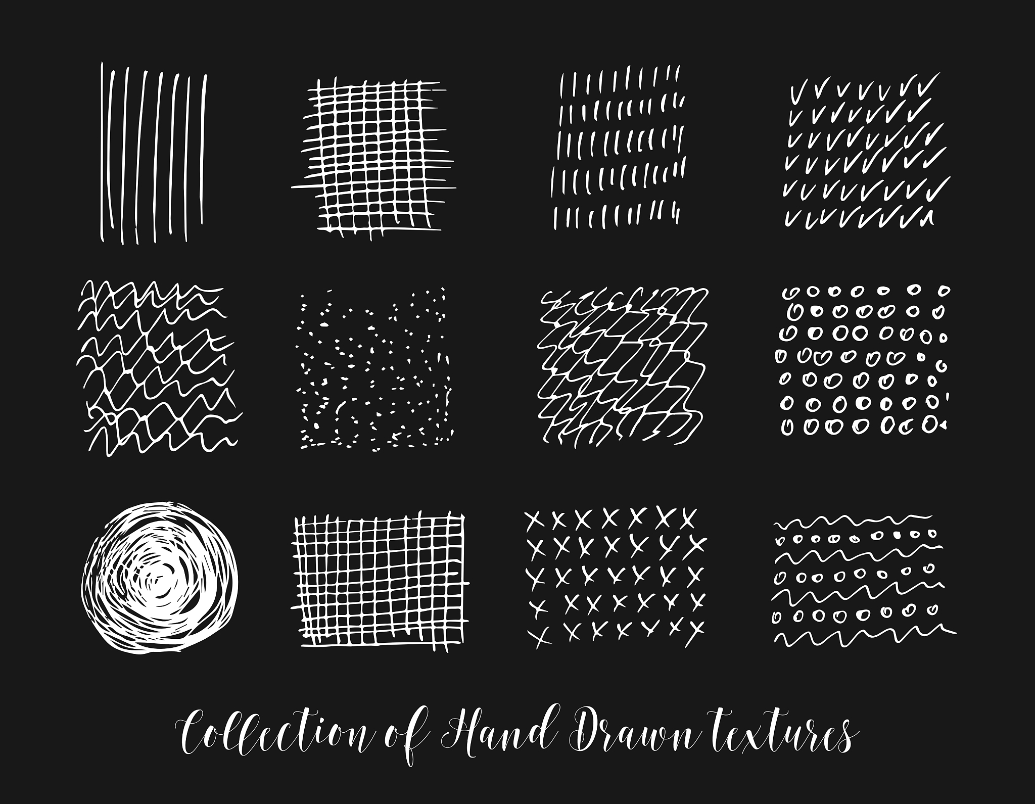 set of grunge brush strokes collection