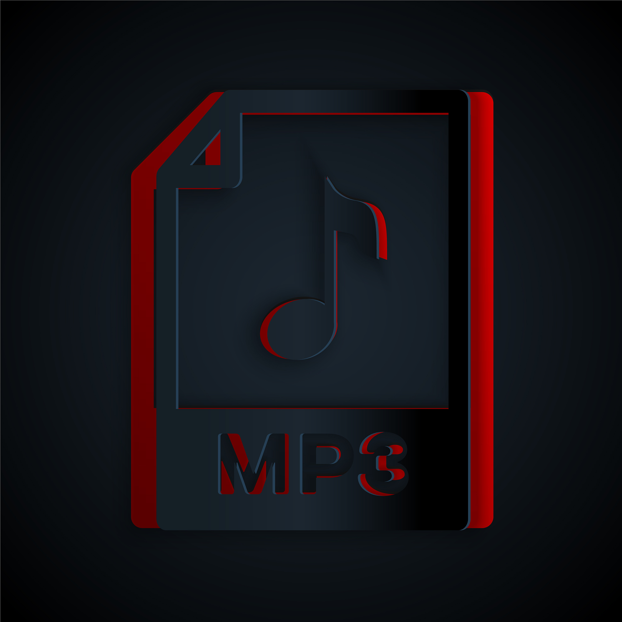 paper cut mp3 file document download mp3 button