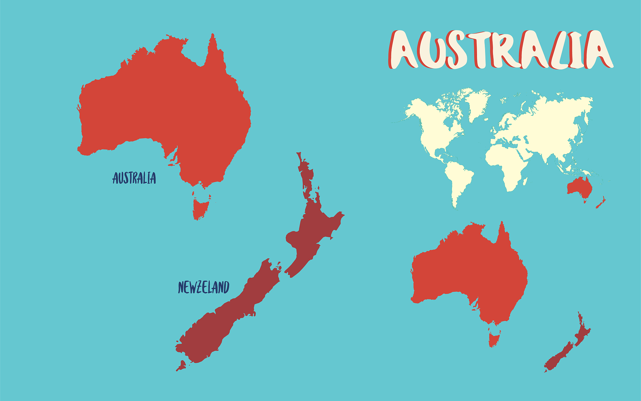 world map australia