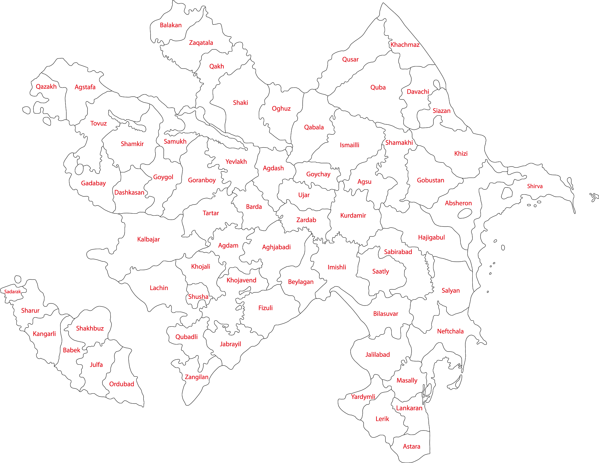contour azerbaijan map
