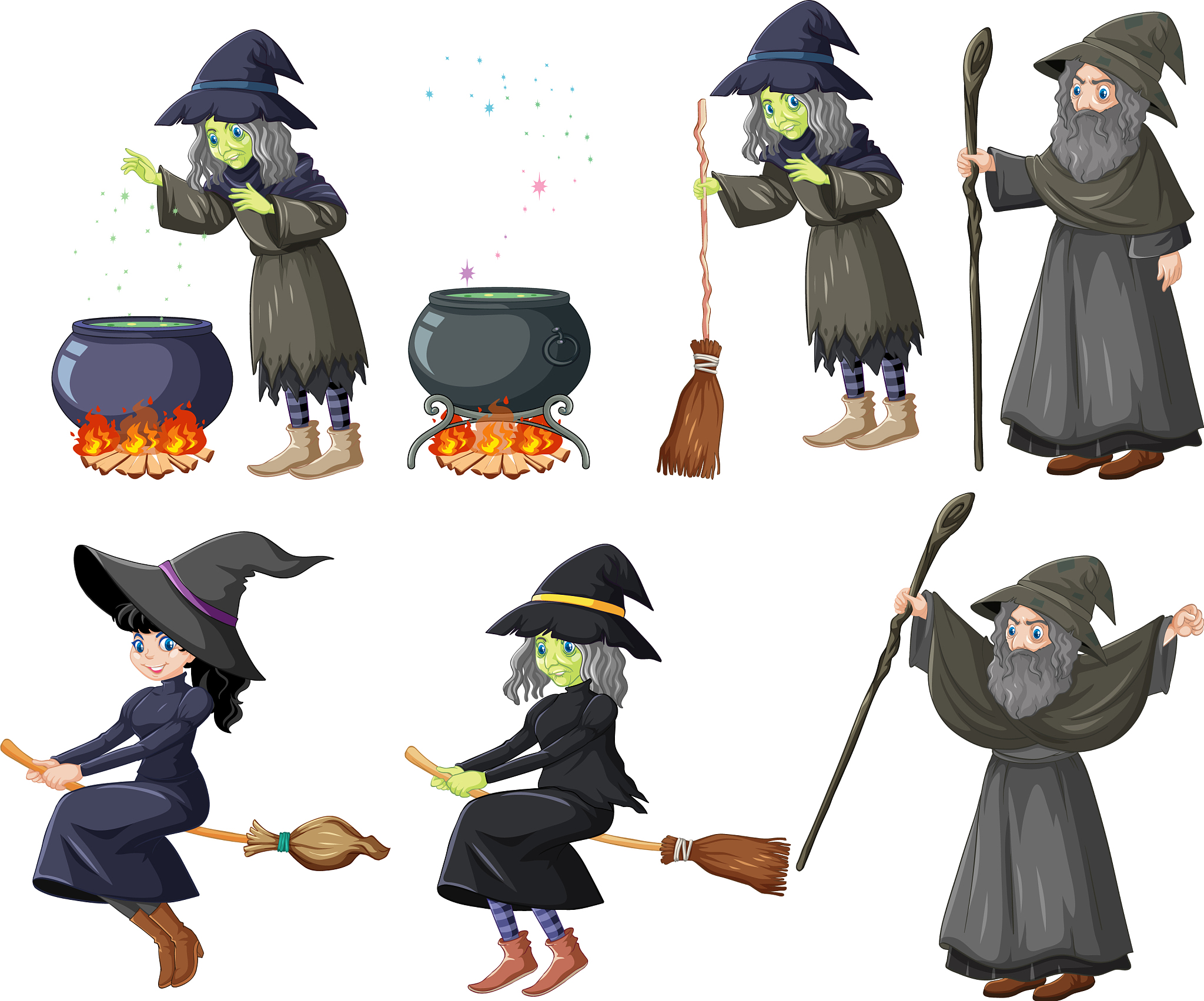 请写出一些奇妙有趣的巫术，以及各种各样的巫师分类