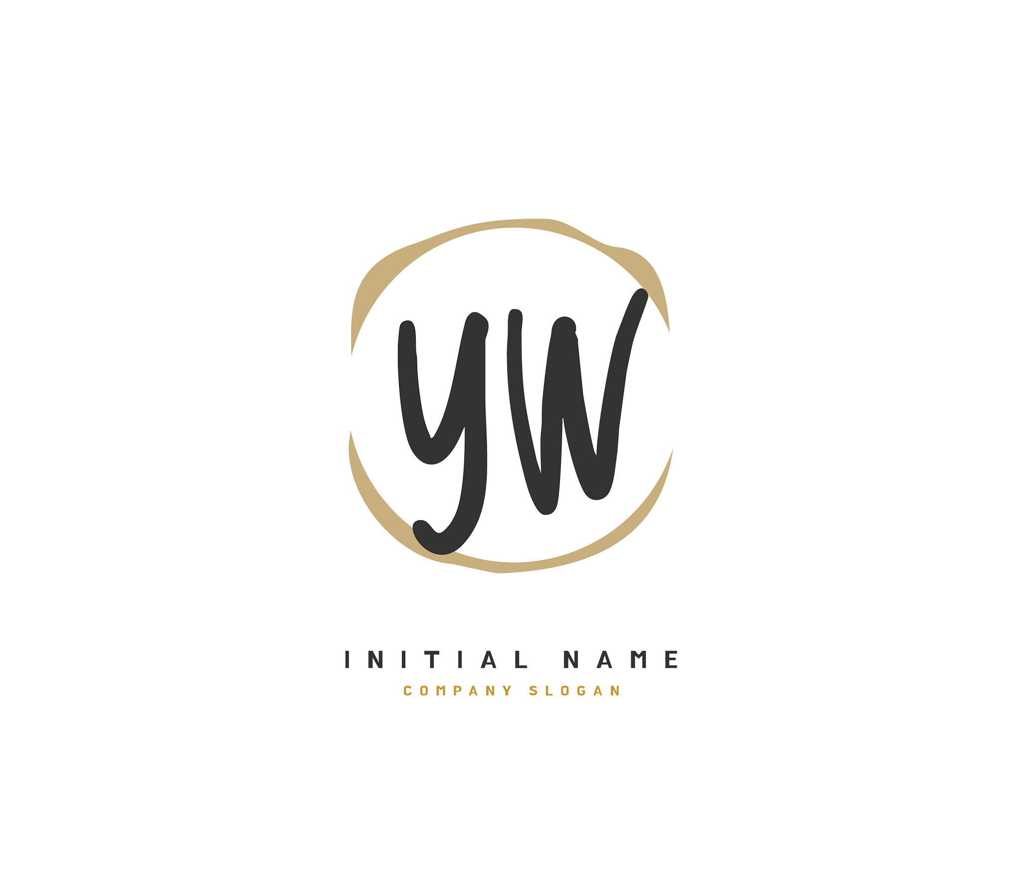 y w yw beauty initial logo handwriting logo of