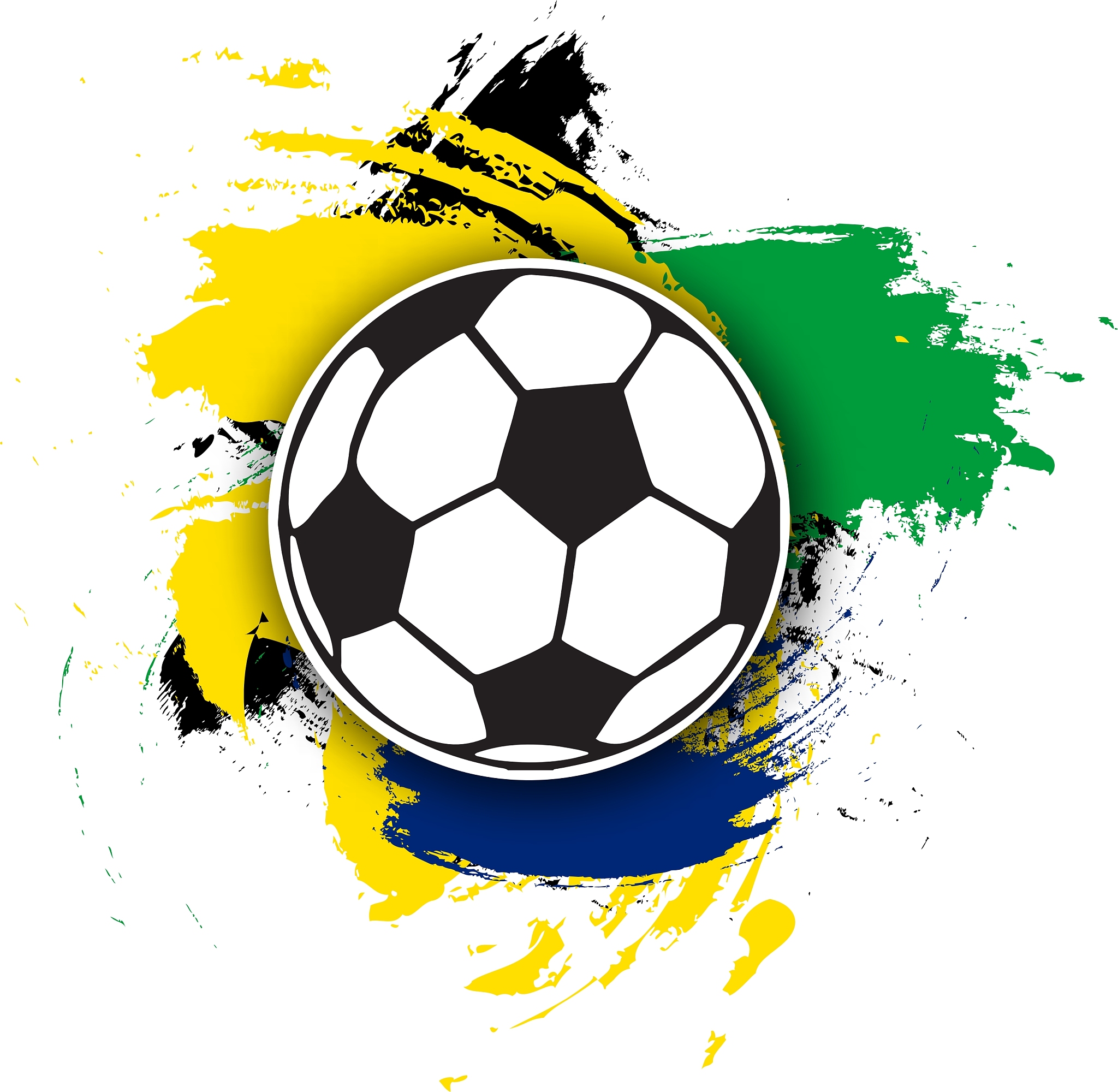 soccer ball on the background of multi