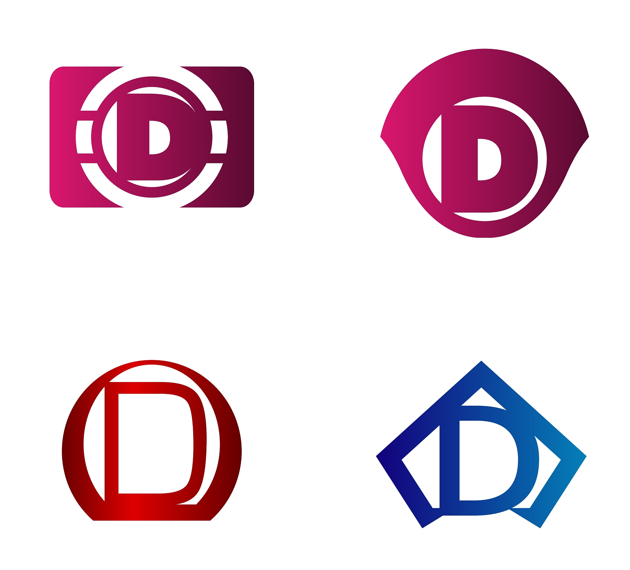 letter d logo template abstract icon