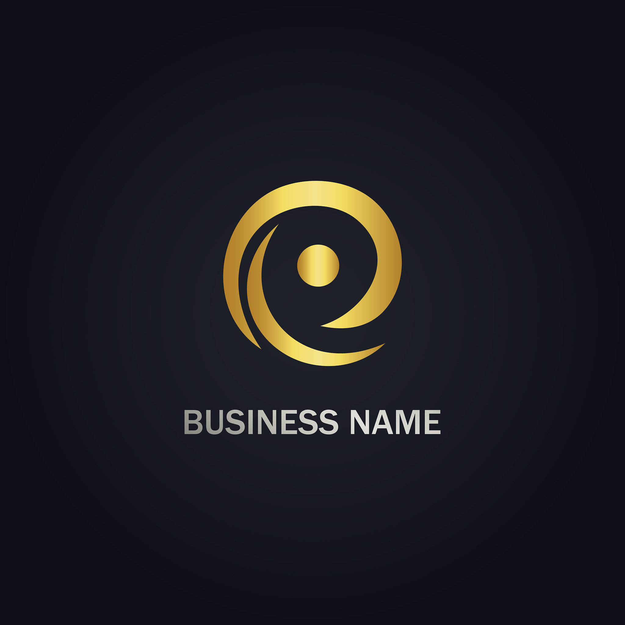 round abstract circle gold logo