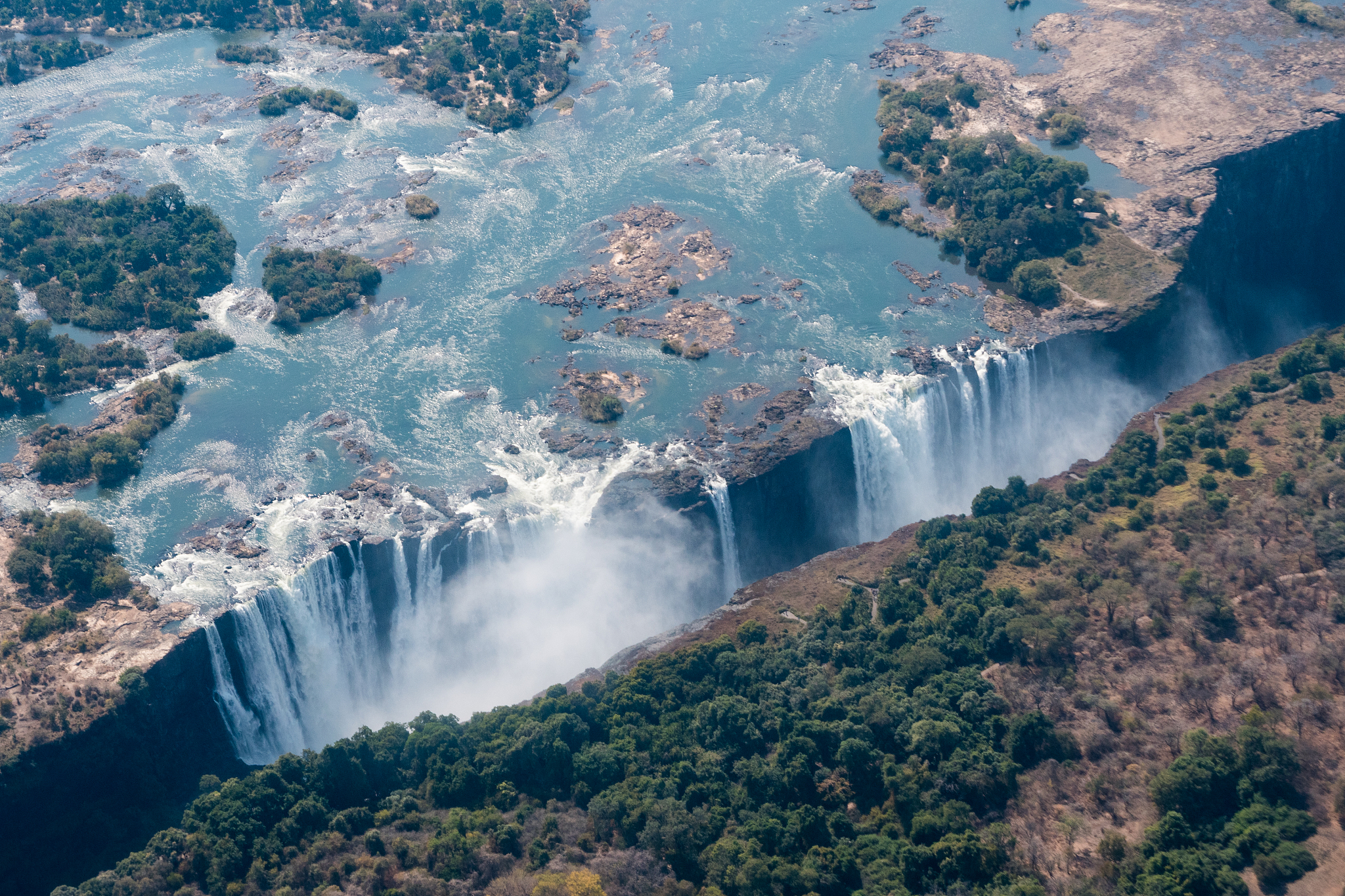 victoria falls aerial view