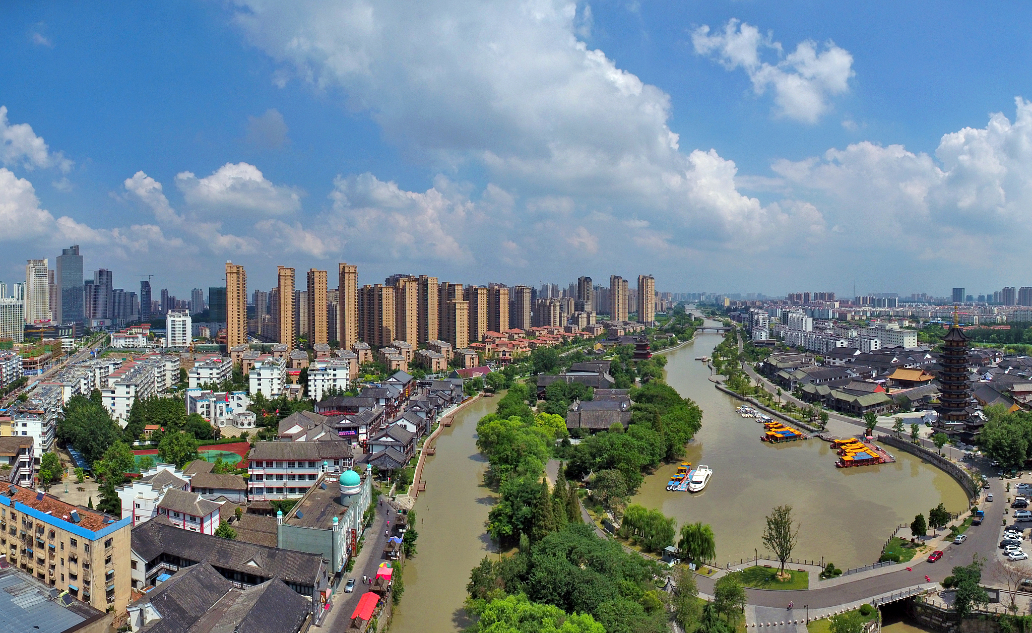 江苏省淮安市里运河文化长廊城市风光
