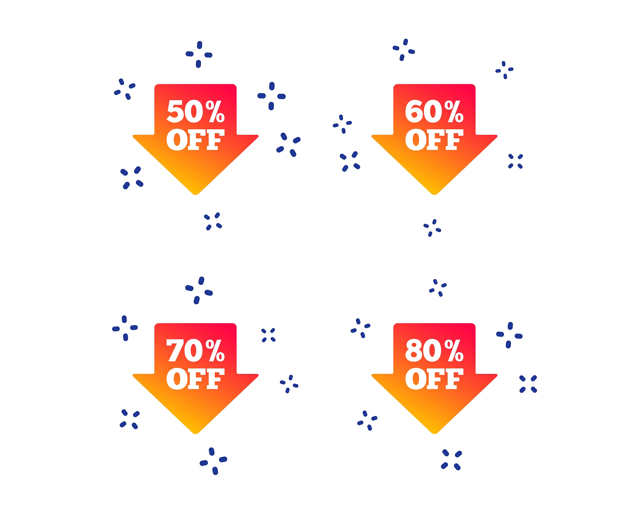 sale arrow tag icons. discount off symbols. vector
