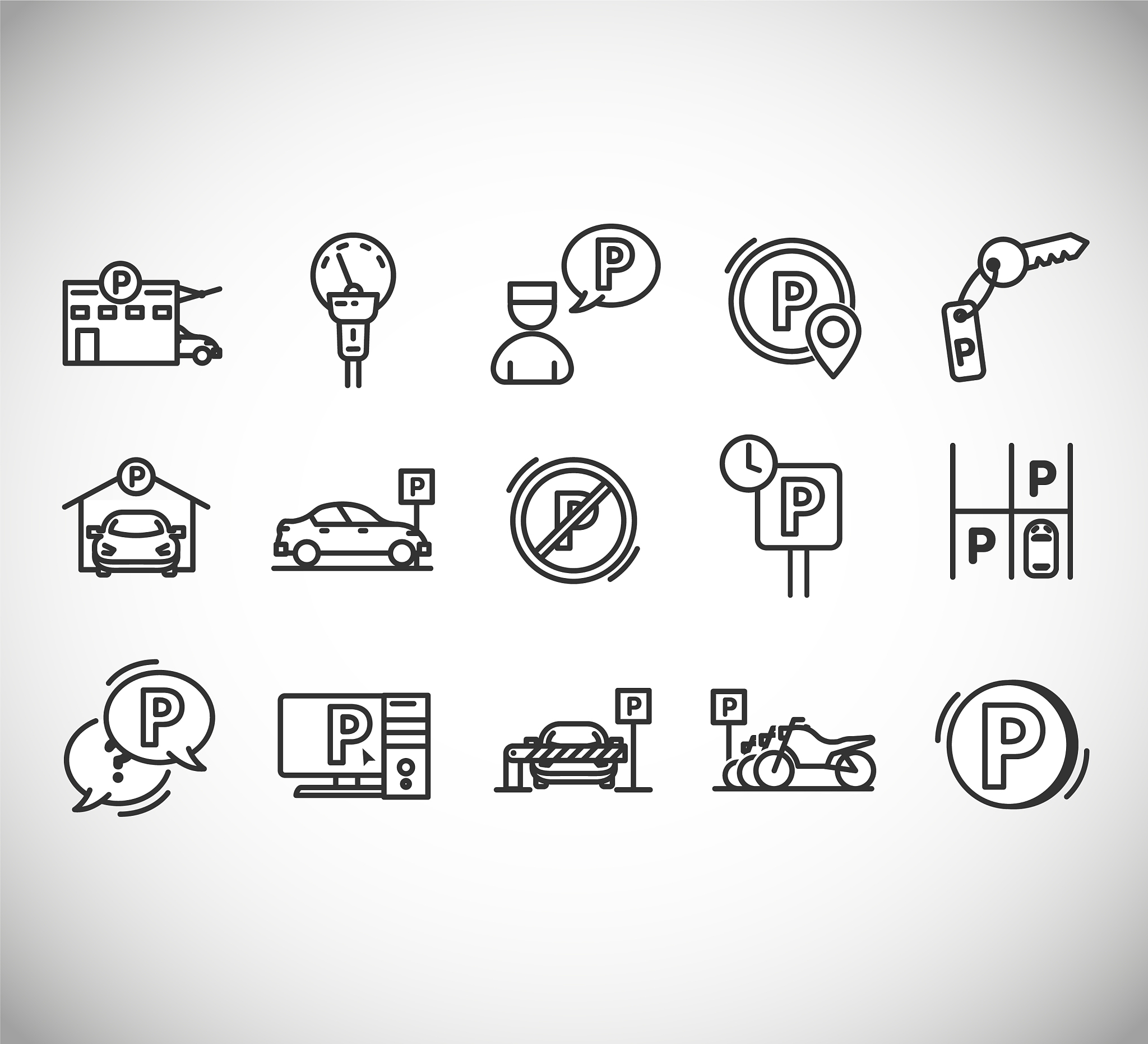 parking line icons