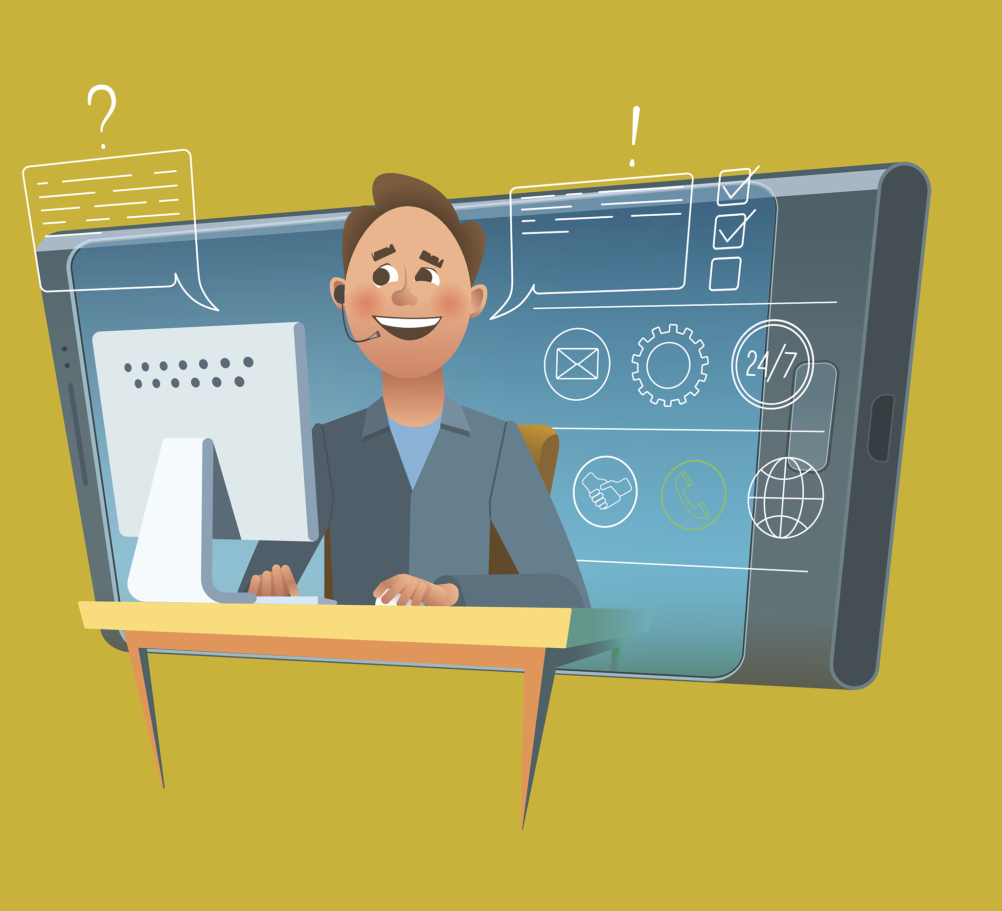 support system services, help system from smartfone. support cen