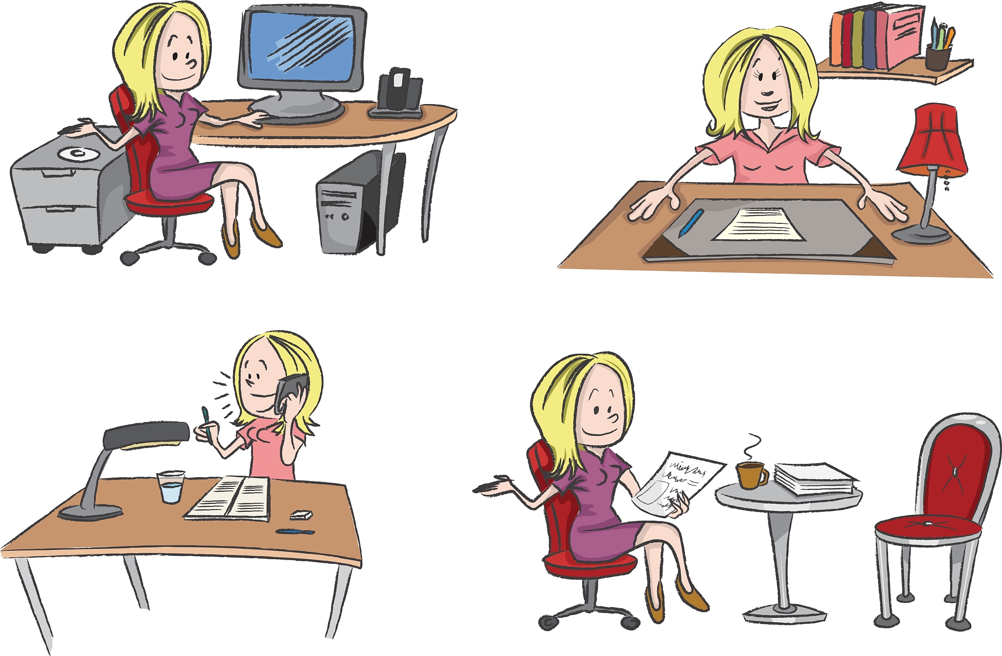 woman working office