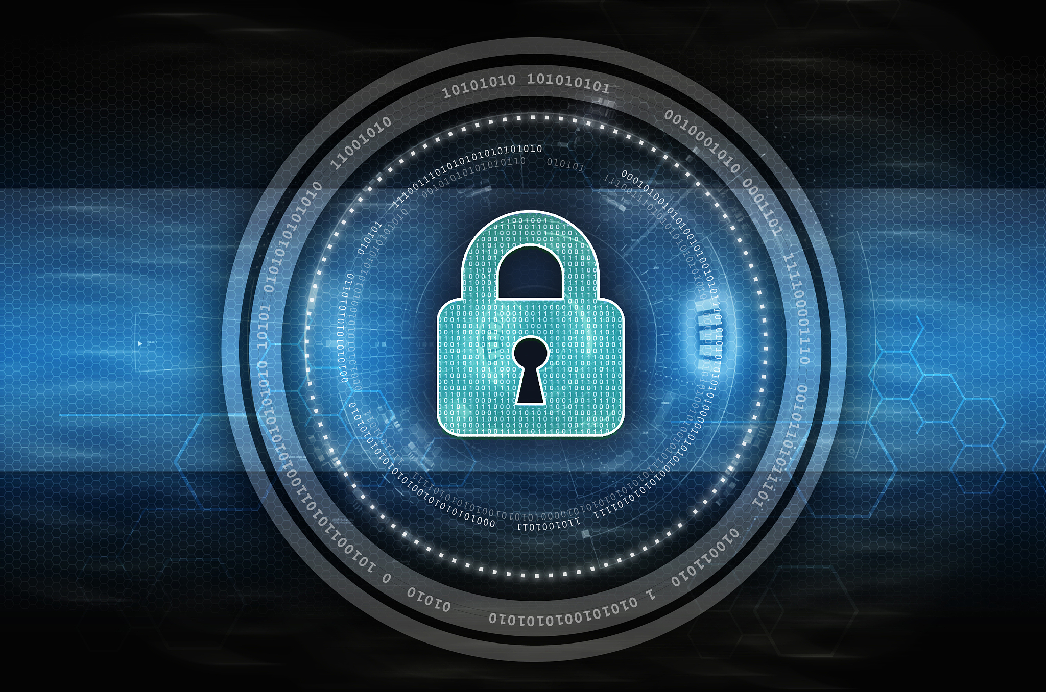 internet and data security padlock illustration