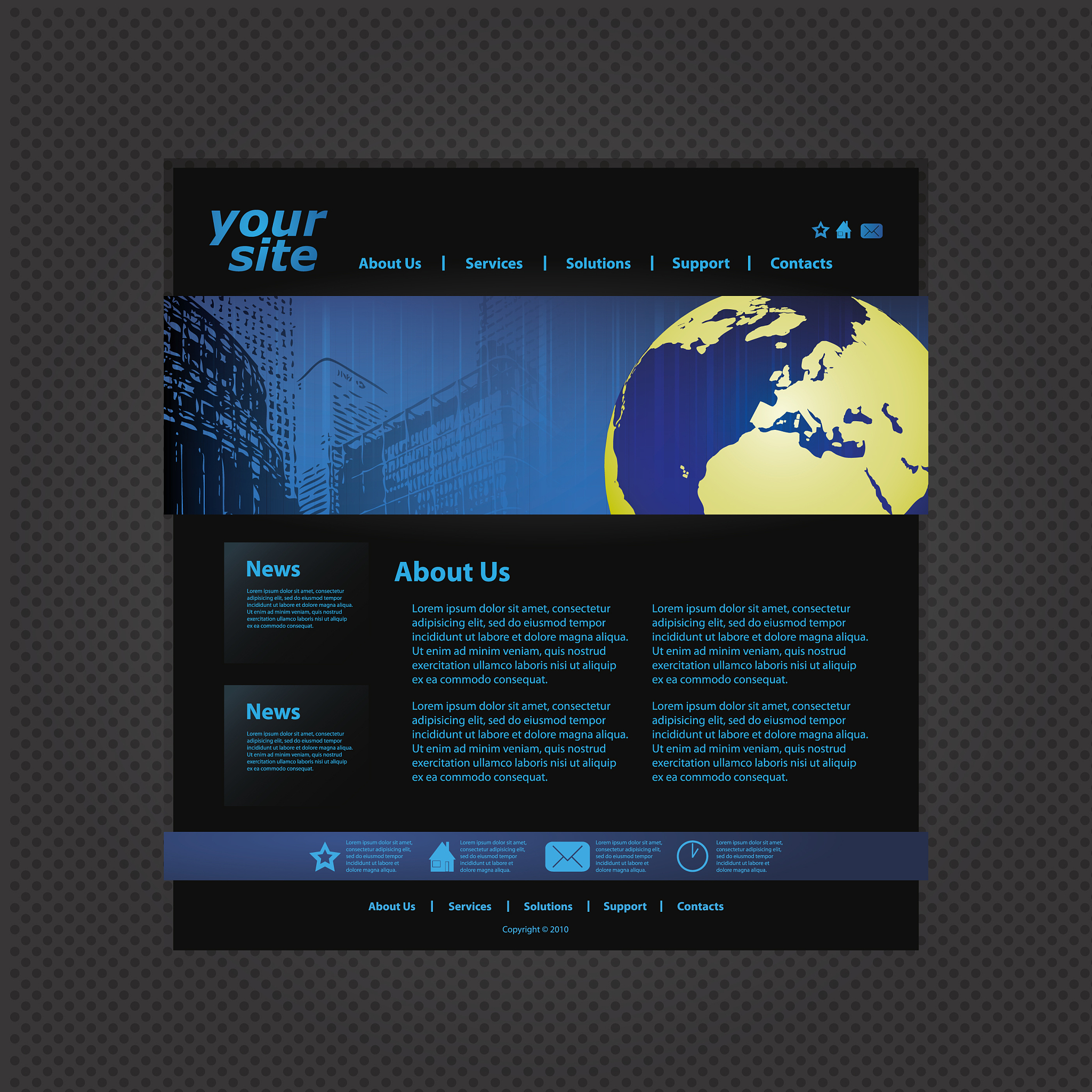 one page business website template