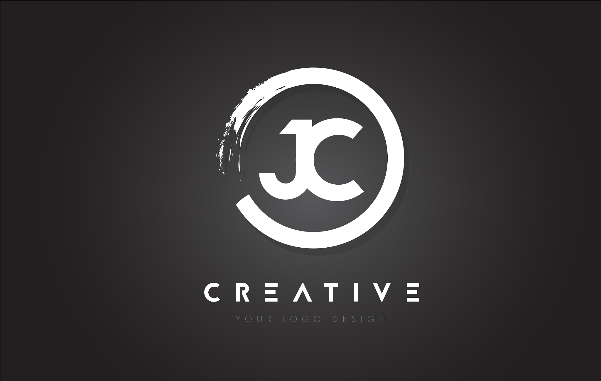 jc circular letter logo with circle brush design