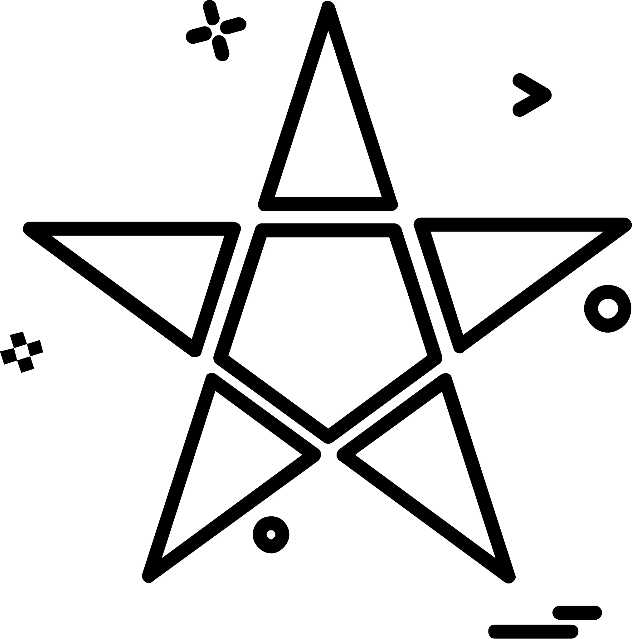 定义正五角星最上方顶点坐标为(10, 15), 给我半径为5的五角星各个角的坐标,包含内角共计十个点,并给出计算过程