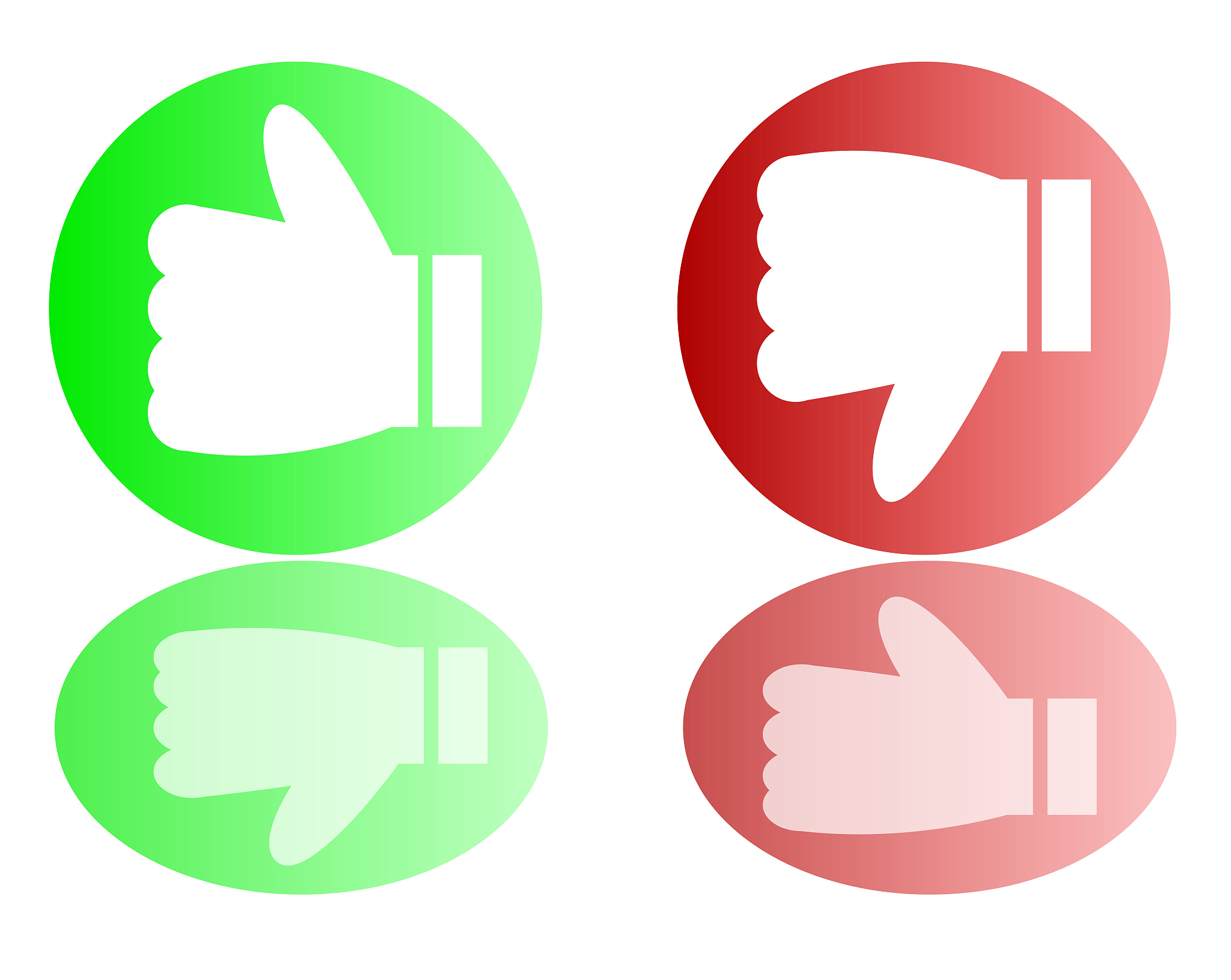 like and dislike button with reflection stock - illustration