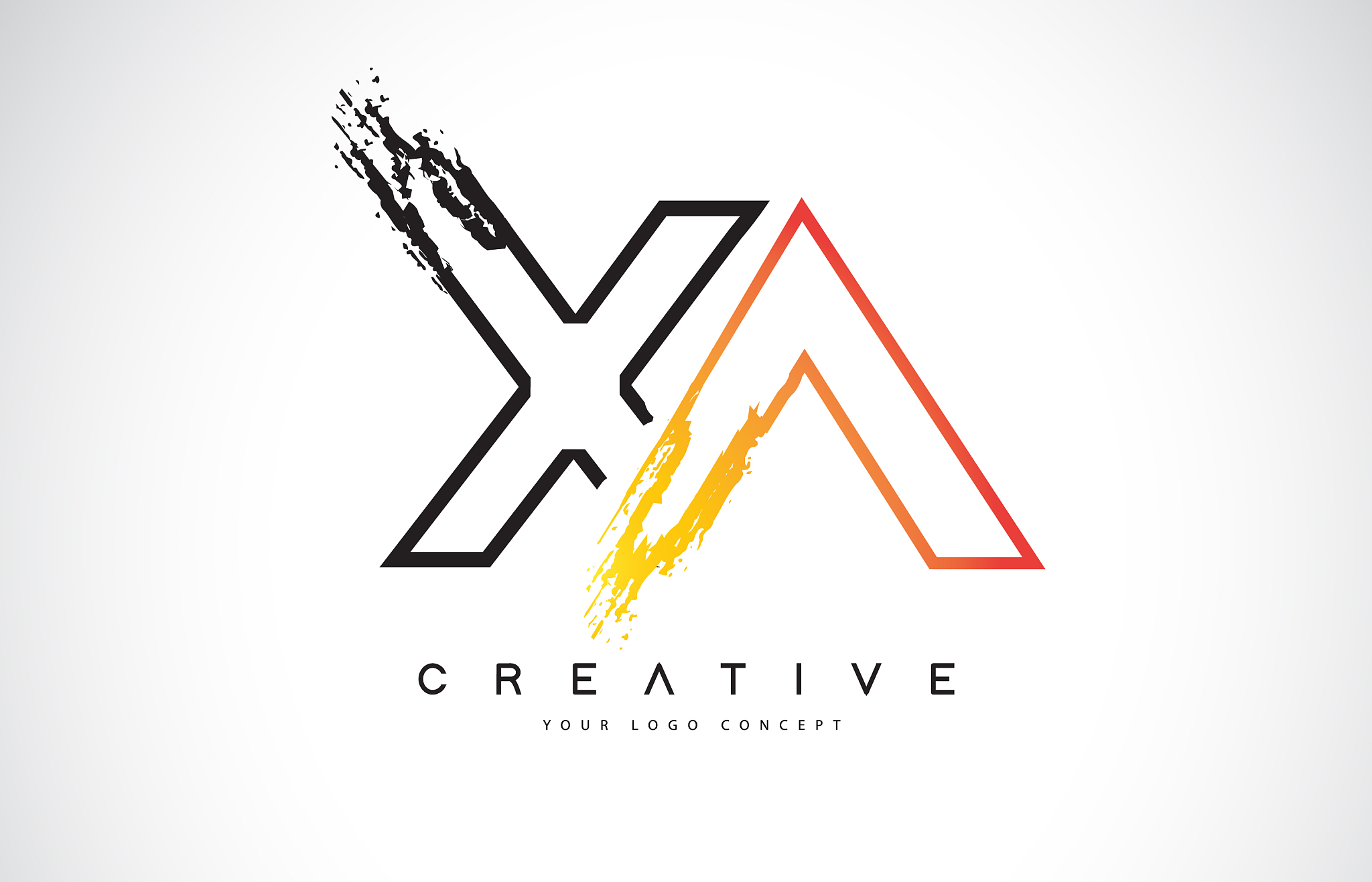 xa creative modern logo design with orange and