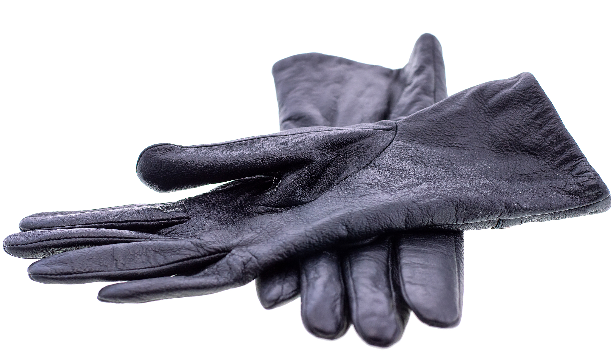 pair of leather gloves isolated on white background