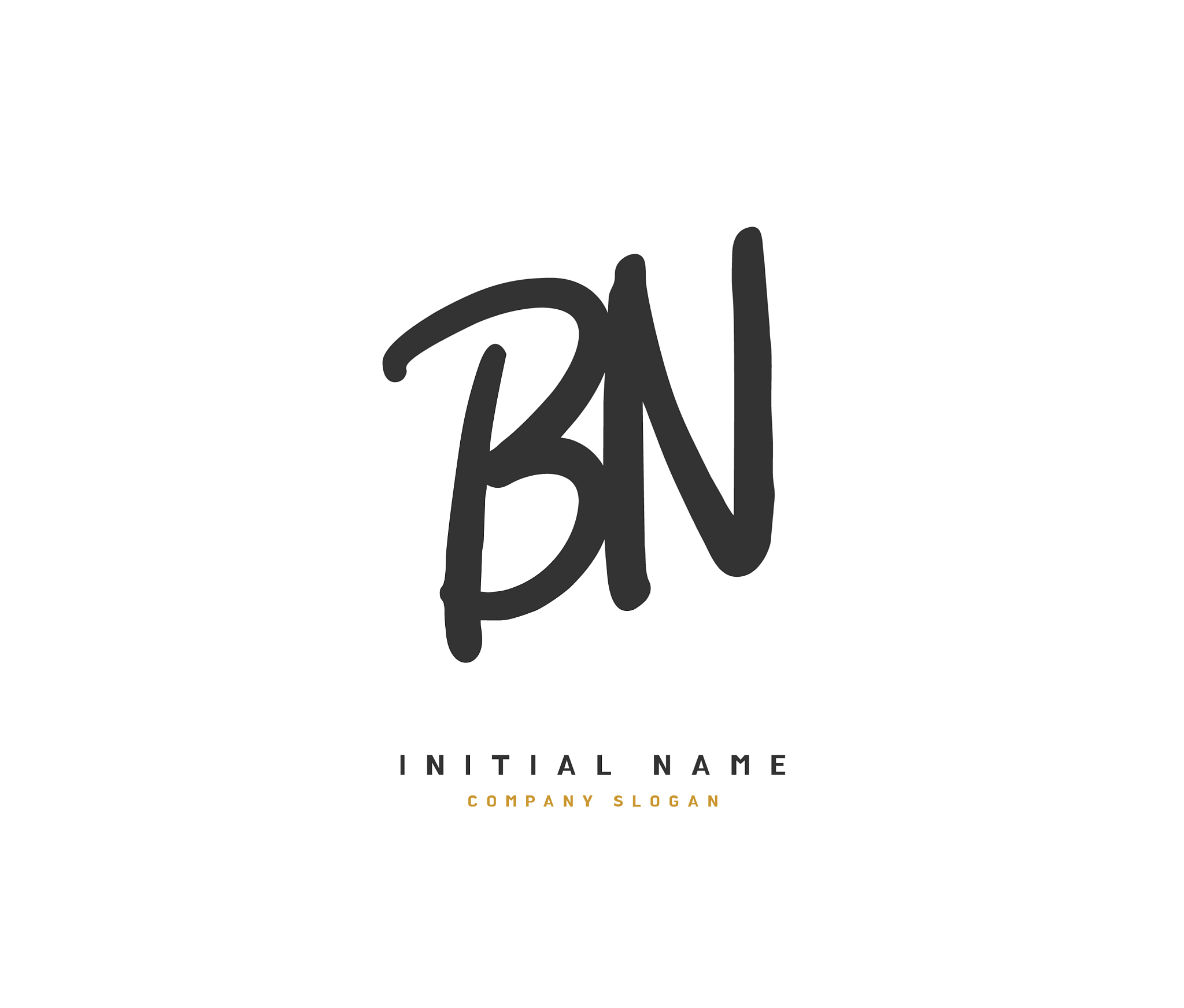 b n bn beauty initial logo handwriting logo of