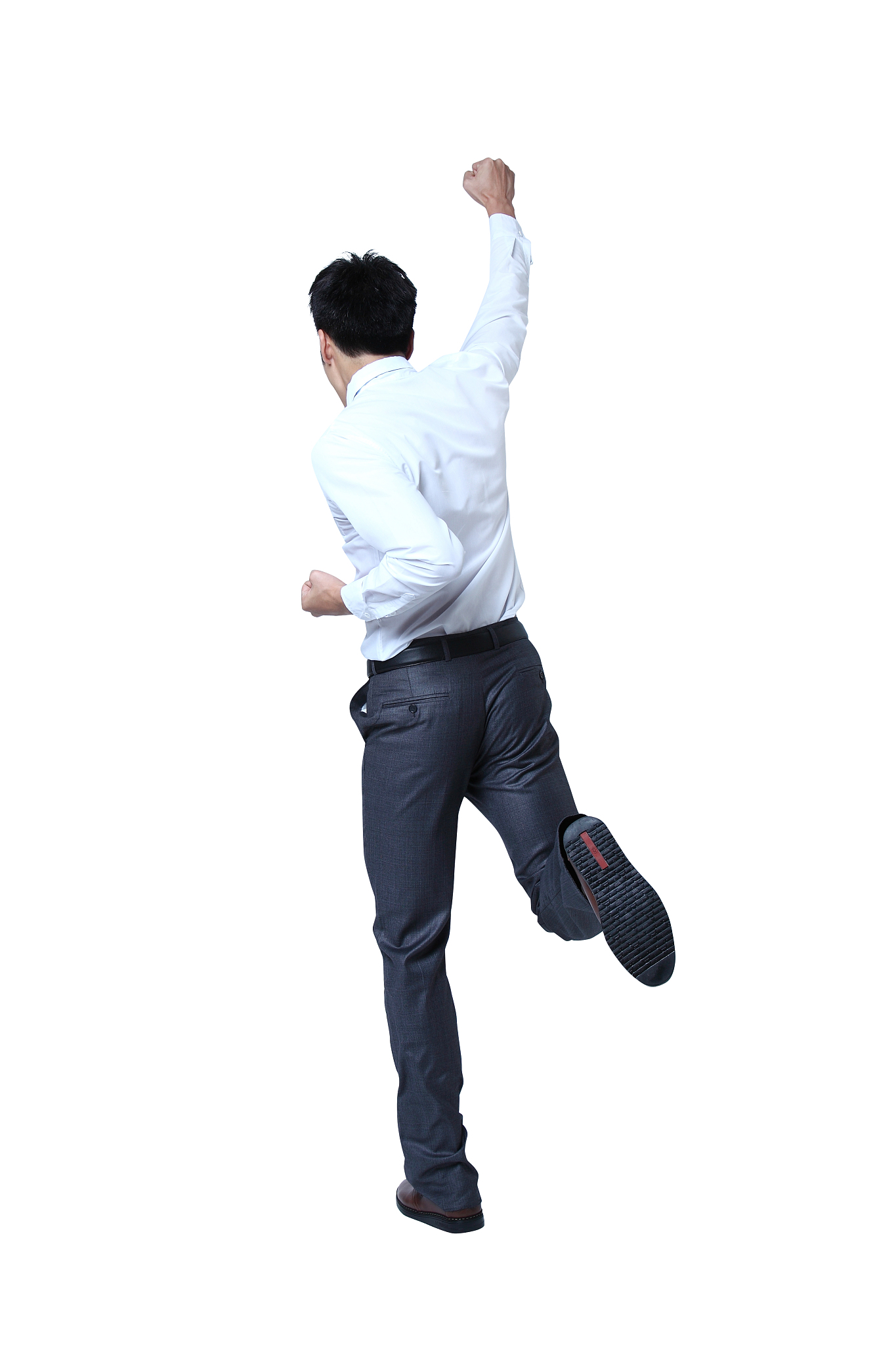 跳跃的商务男人