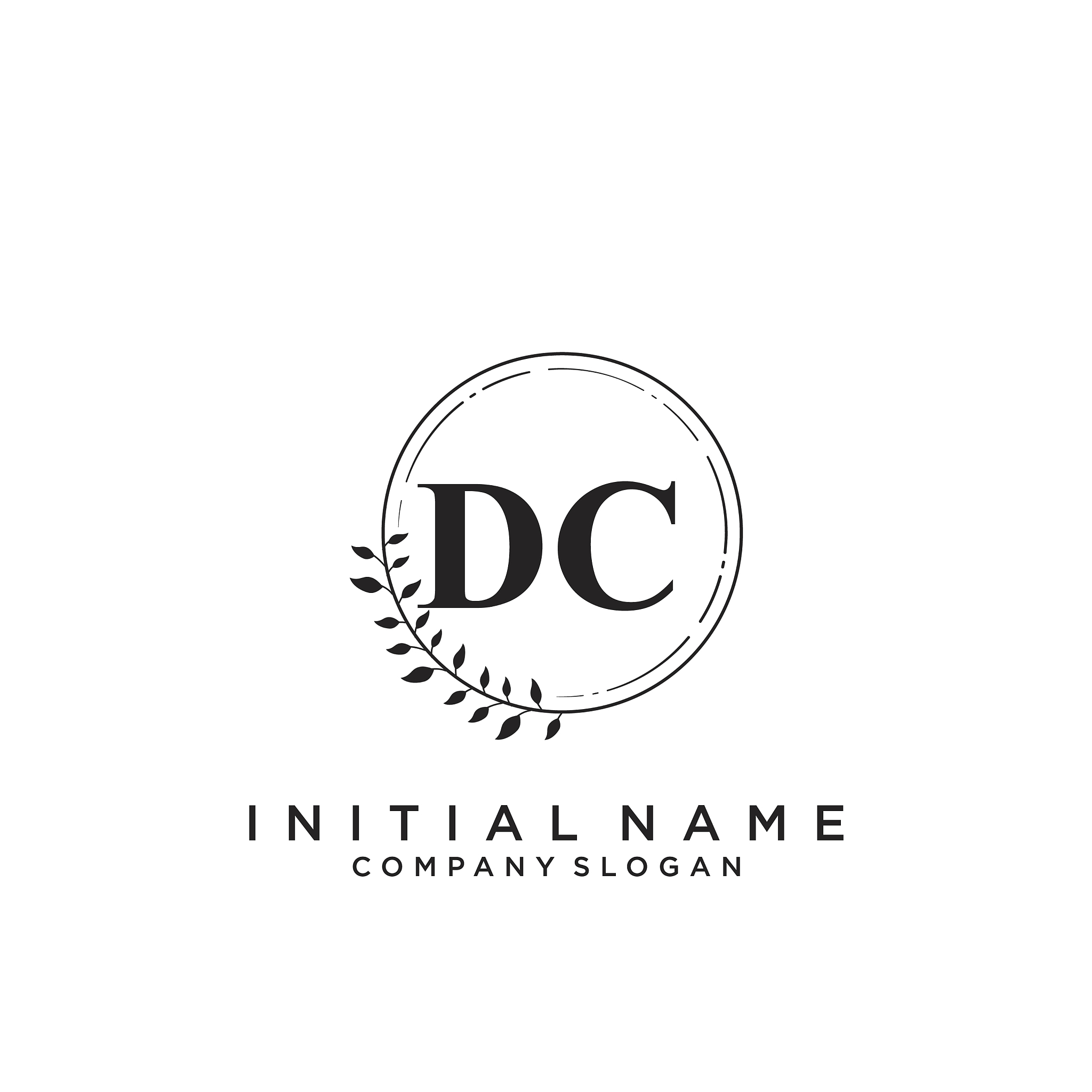 dc initial handwriting logo design