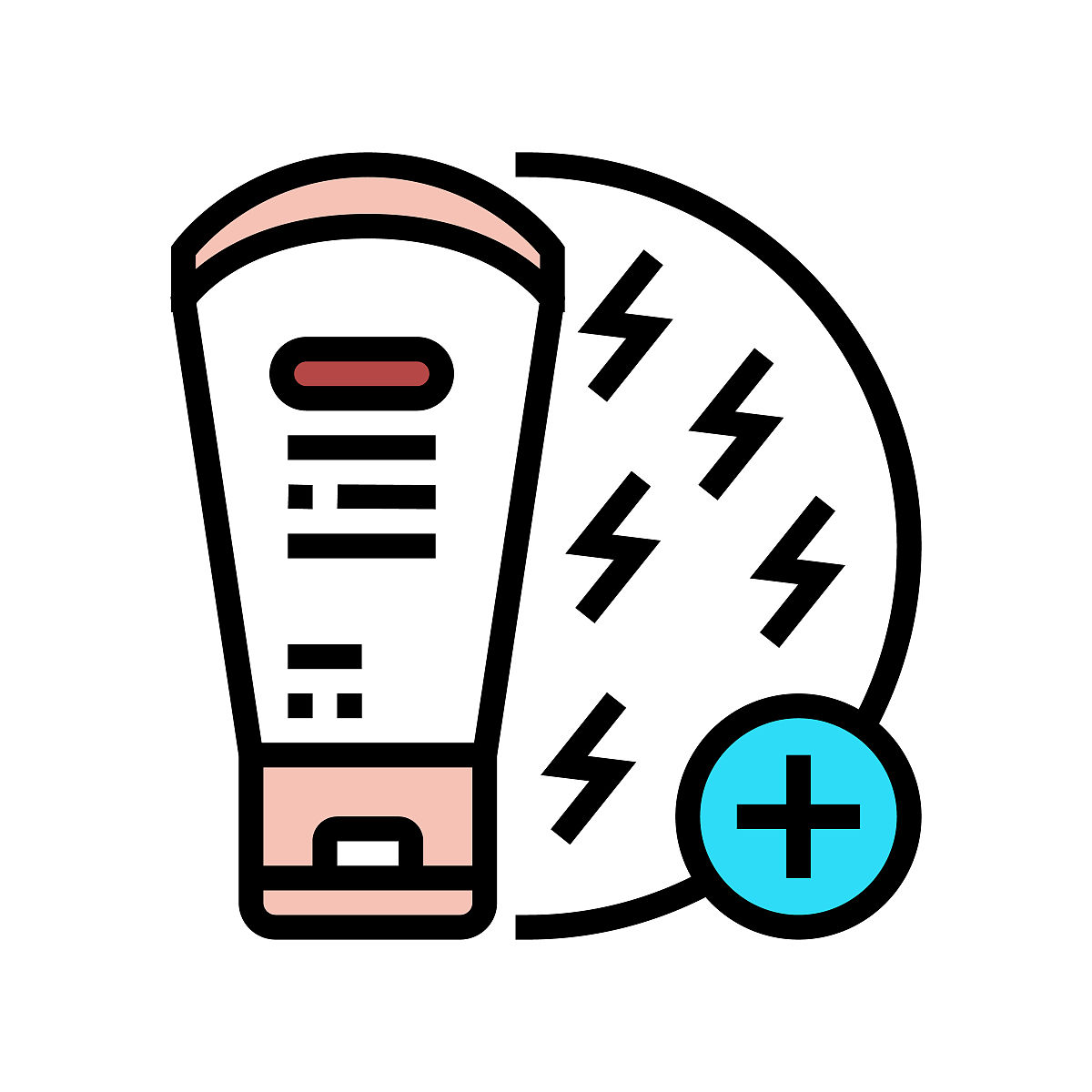 霜控制湿疹<strong>瘙痒</strong>彩色图标矢量插图