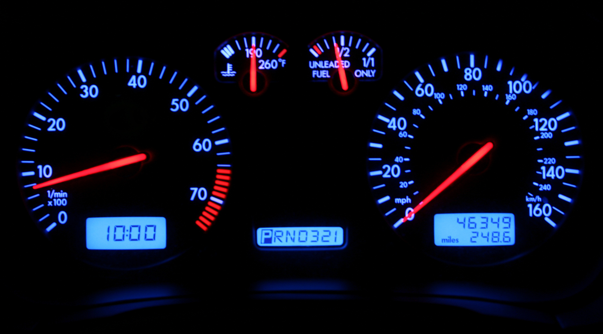 blue gauge lights