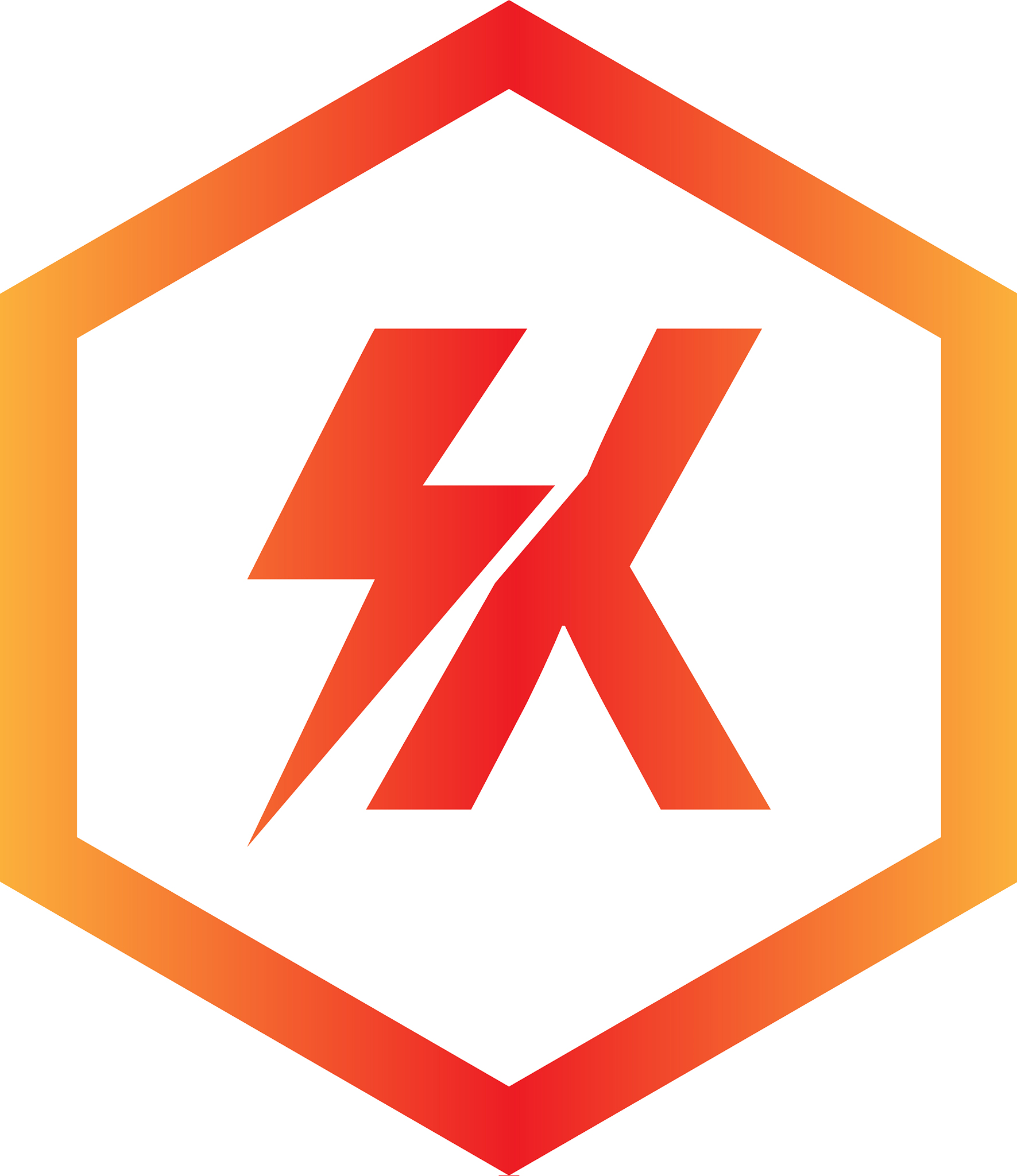 lightning letter k logotype gradient color
