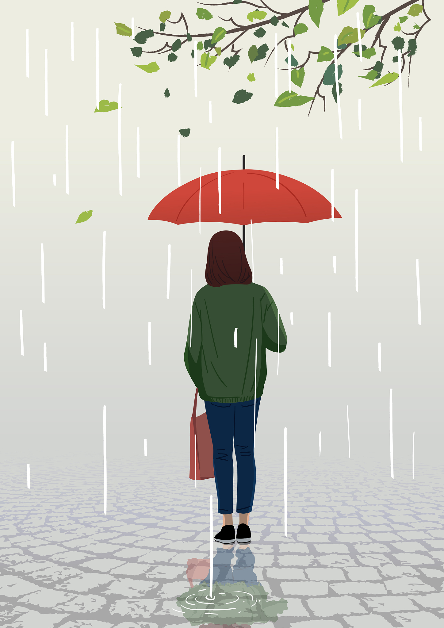 描述一下一个人下雨天躲雨的烦闷心情用小说的形式