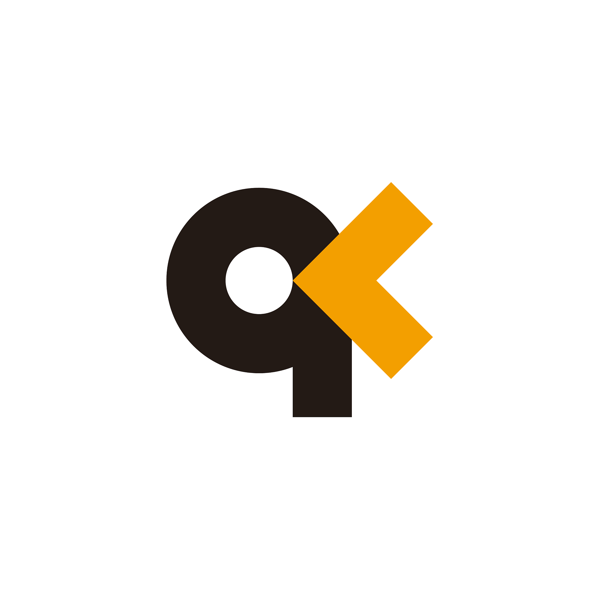 abstract letter qk simple arrow colorful target