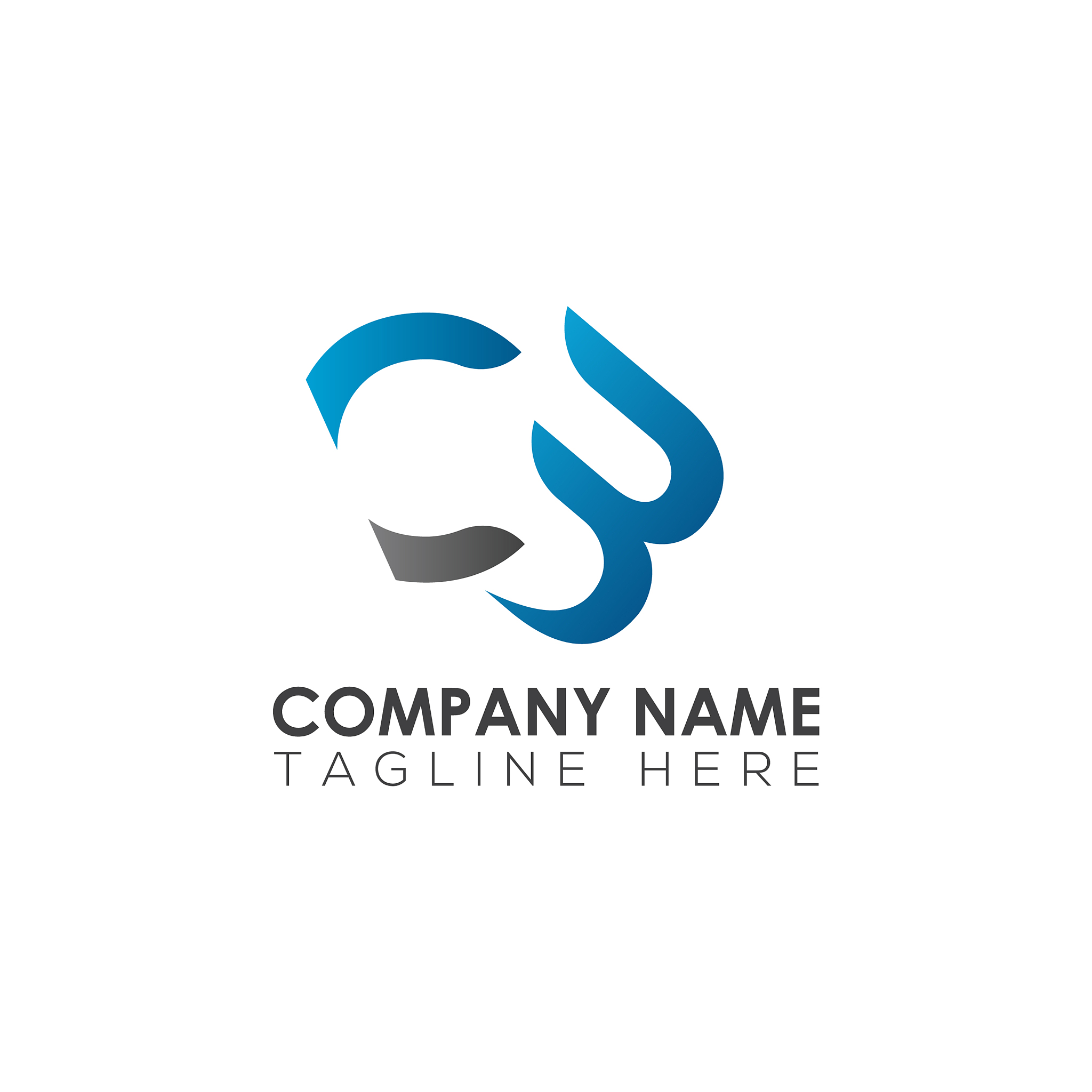 initial cb letter logo with creative modern