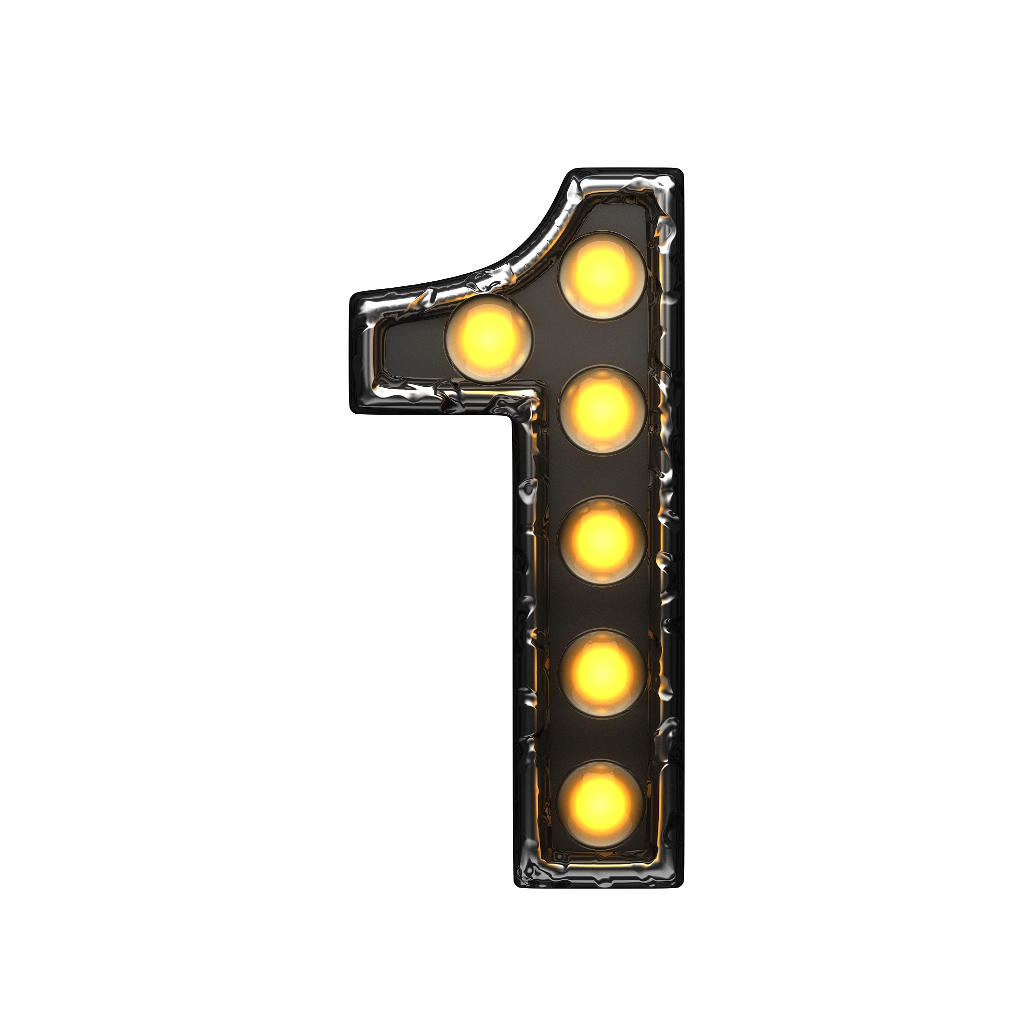 metal letter with lights. 3d illustration