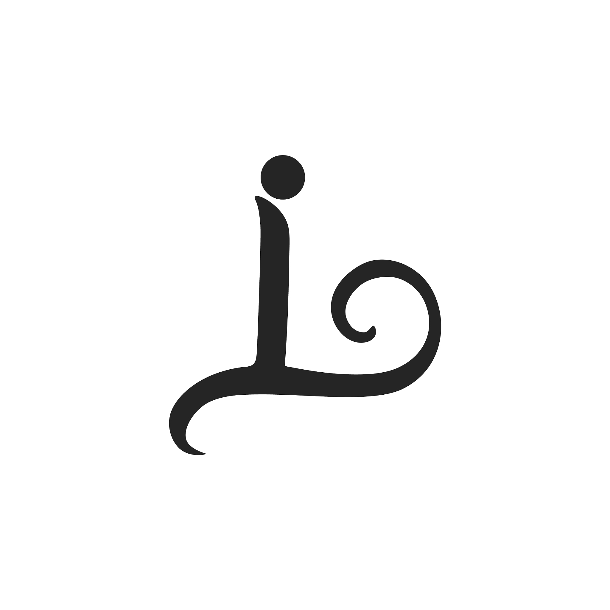 letter l loop curves design logo