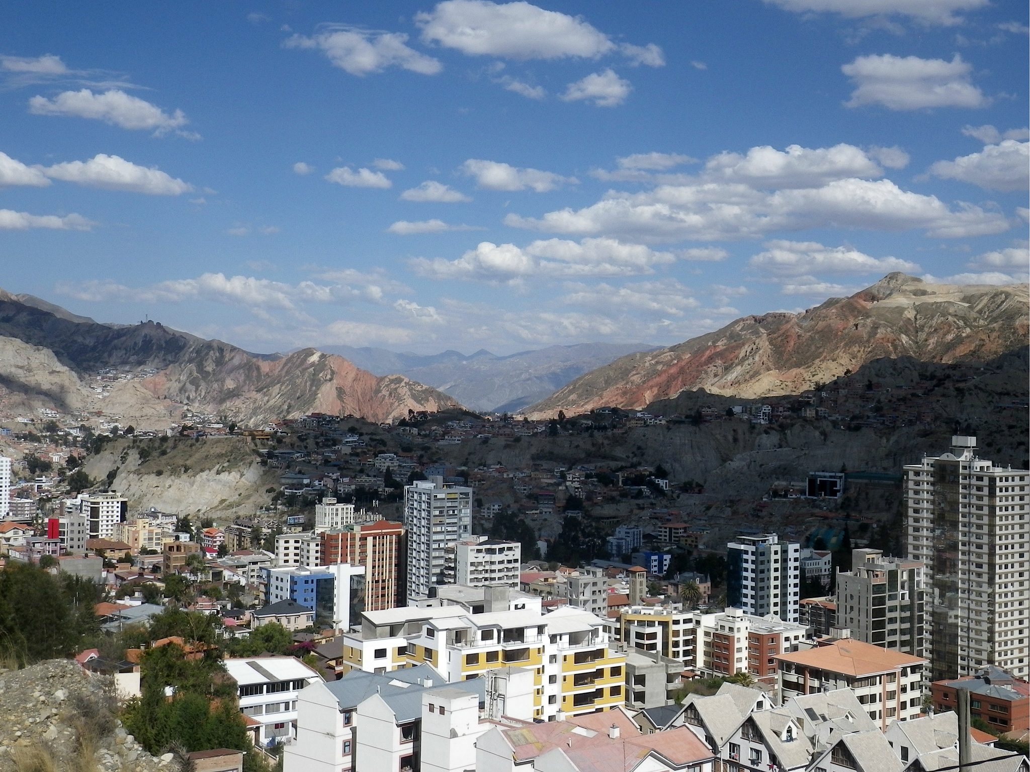 high angle shot of townscape against sky